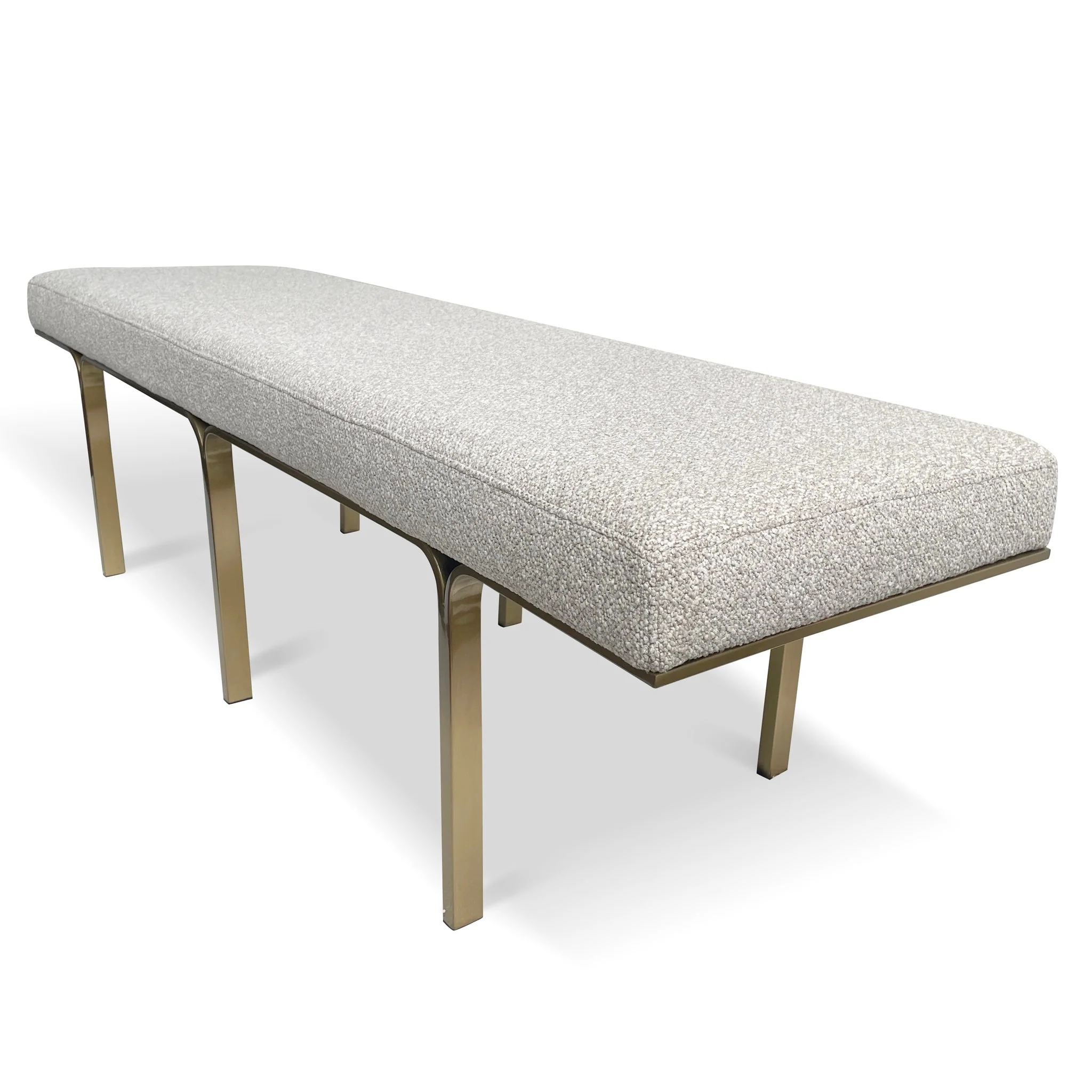 Brittan 1.5m Brushed Gold Ottoman - Clay Grey - Image 6