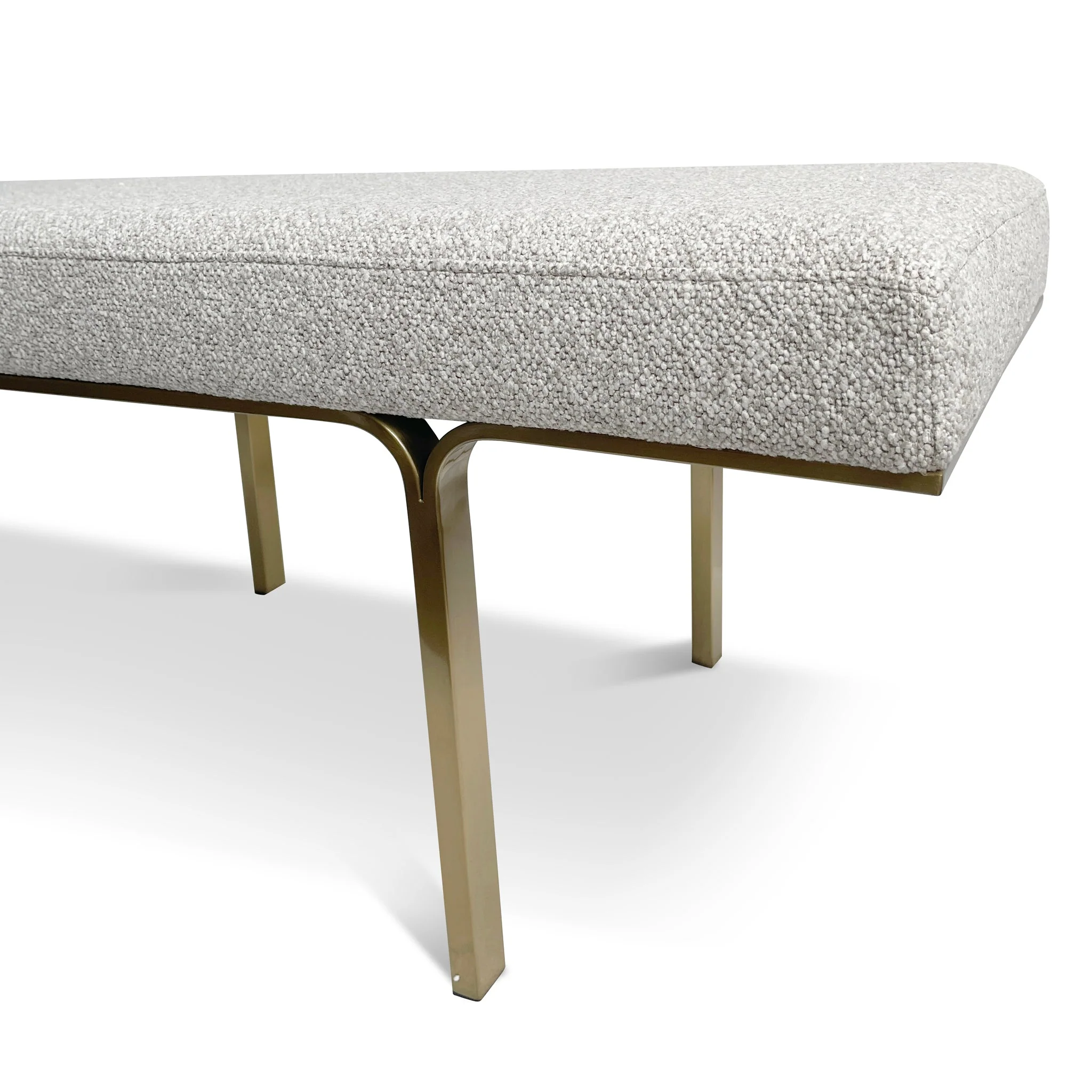 Brittan 1.5m Brushed Gold Ottoman - Clay Grey - Image 7