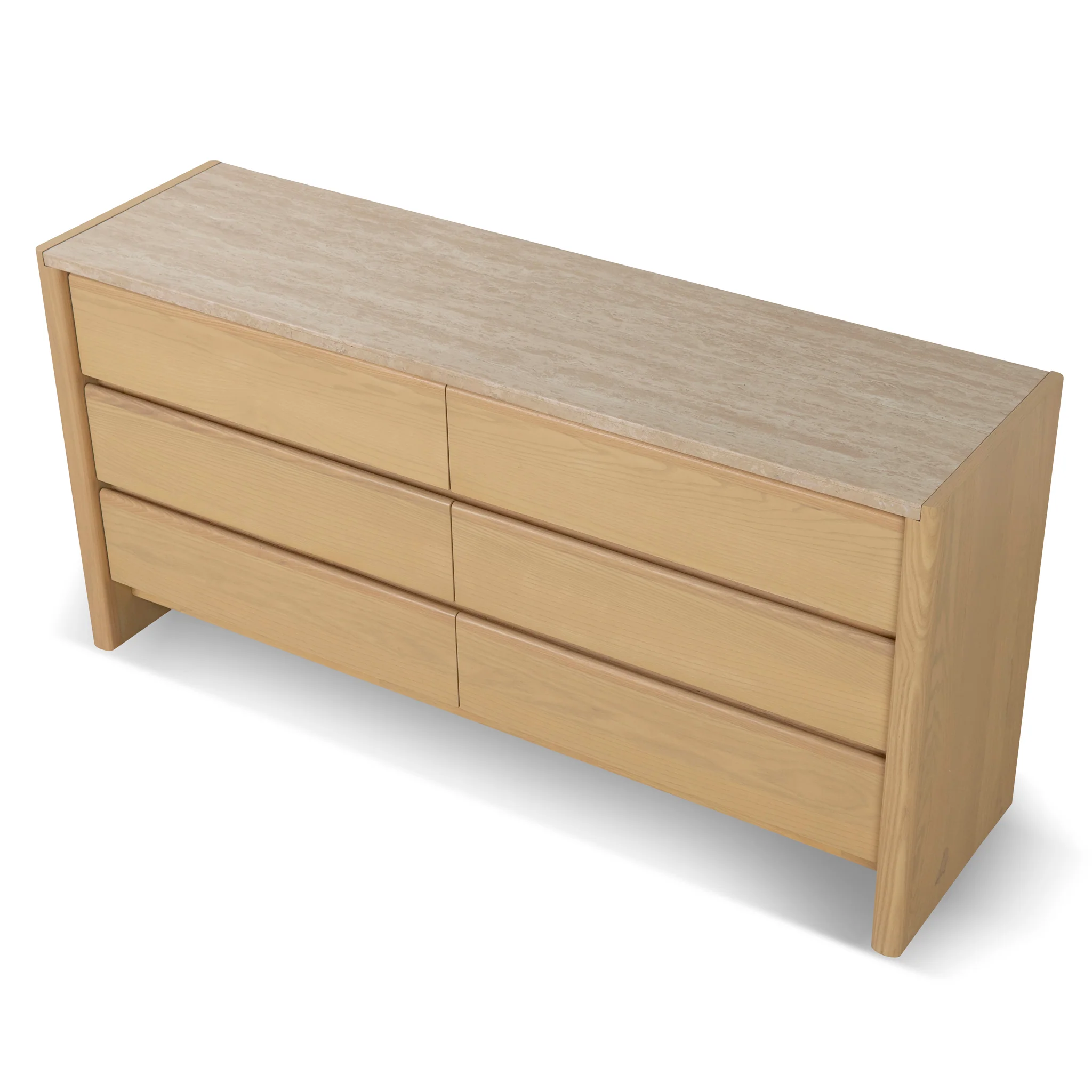 Linden 1.6m Travertine Chest of Drawers - Creme Ash - Image 3