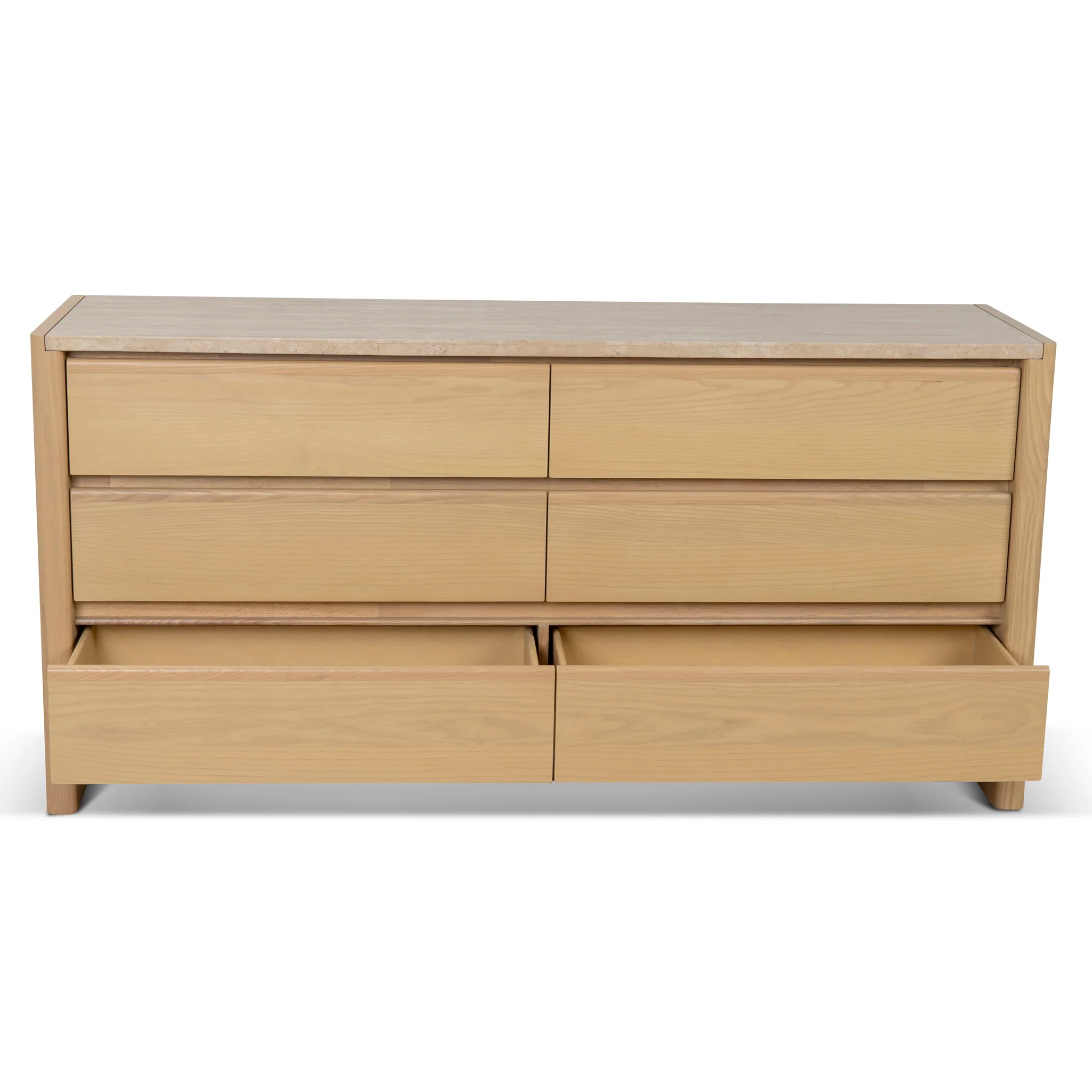 Linden 1.6m Travertine Chest of Drawers - Creme Ash - Image 5
