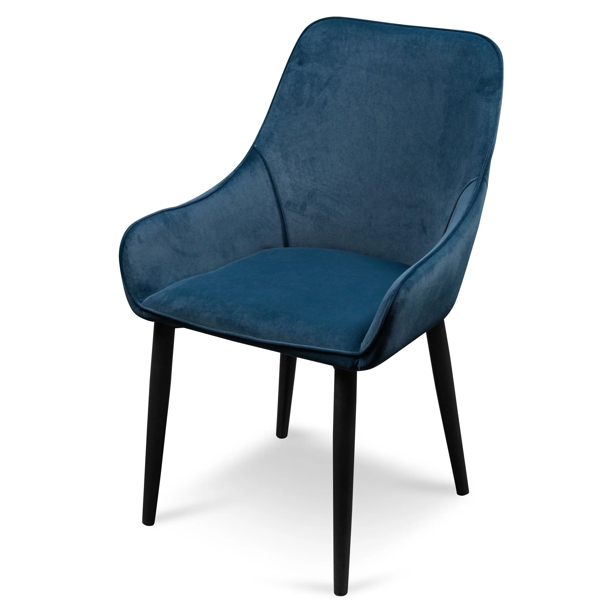 Acosta Dining Chair - Navy Blue Velvet in Black Legs - Last One