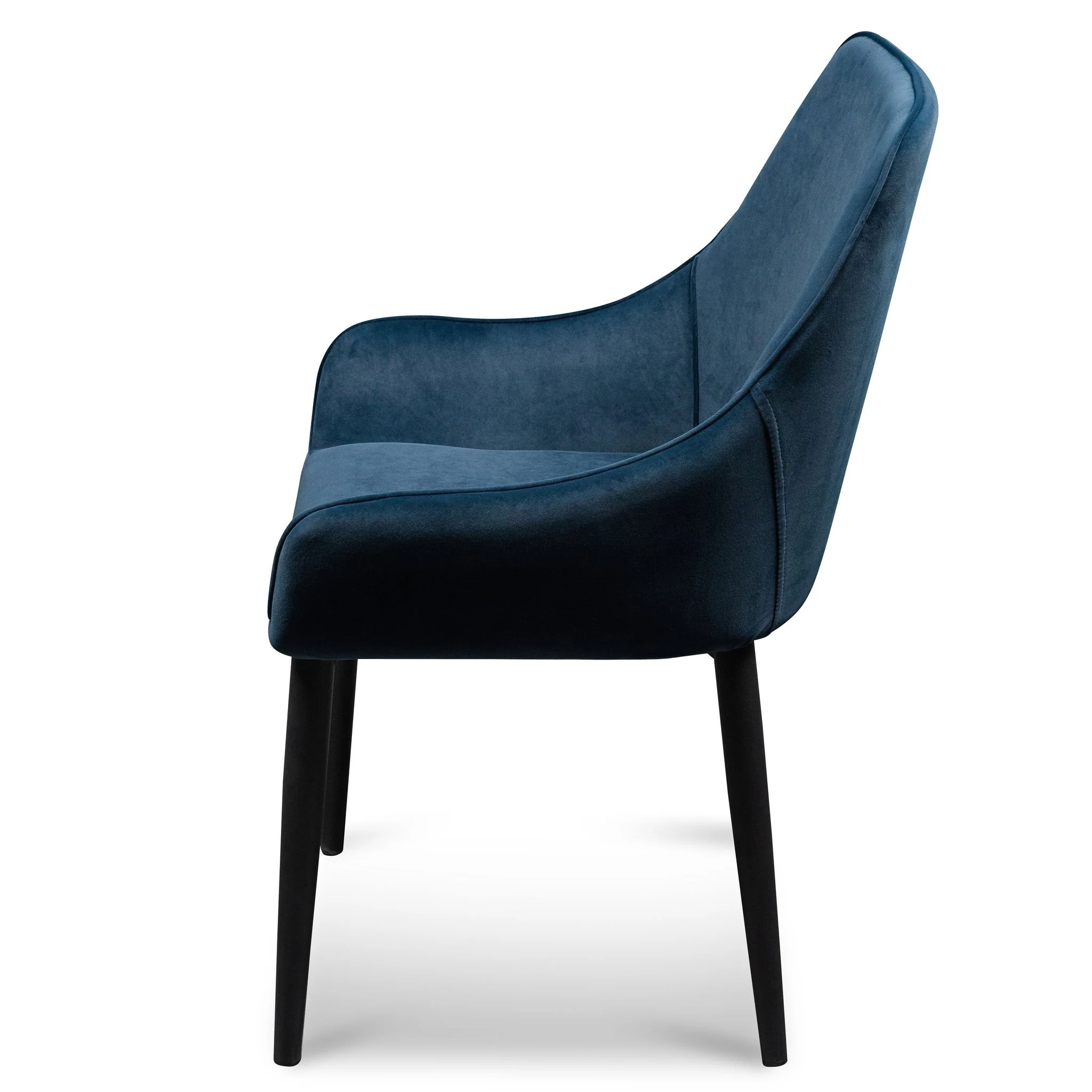 Acosta Dining Chair - Navy Blue Velvet in Black Legs - Last One - Image 7