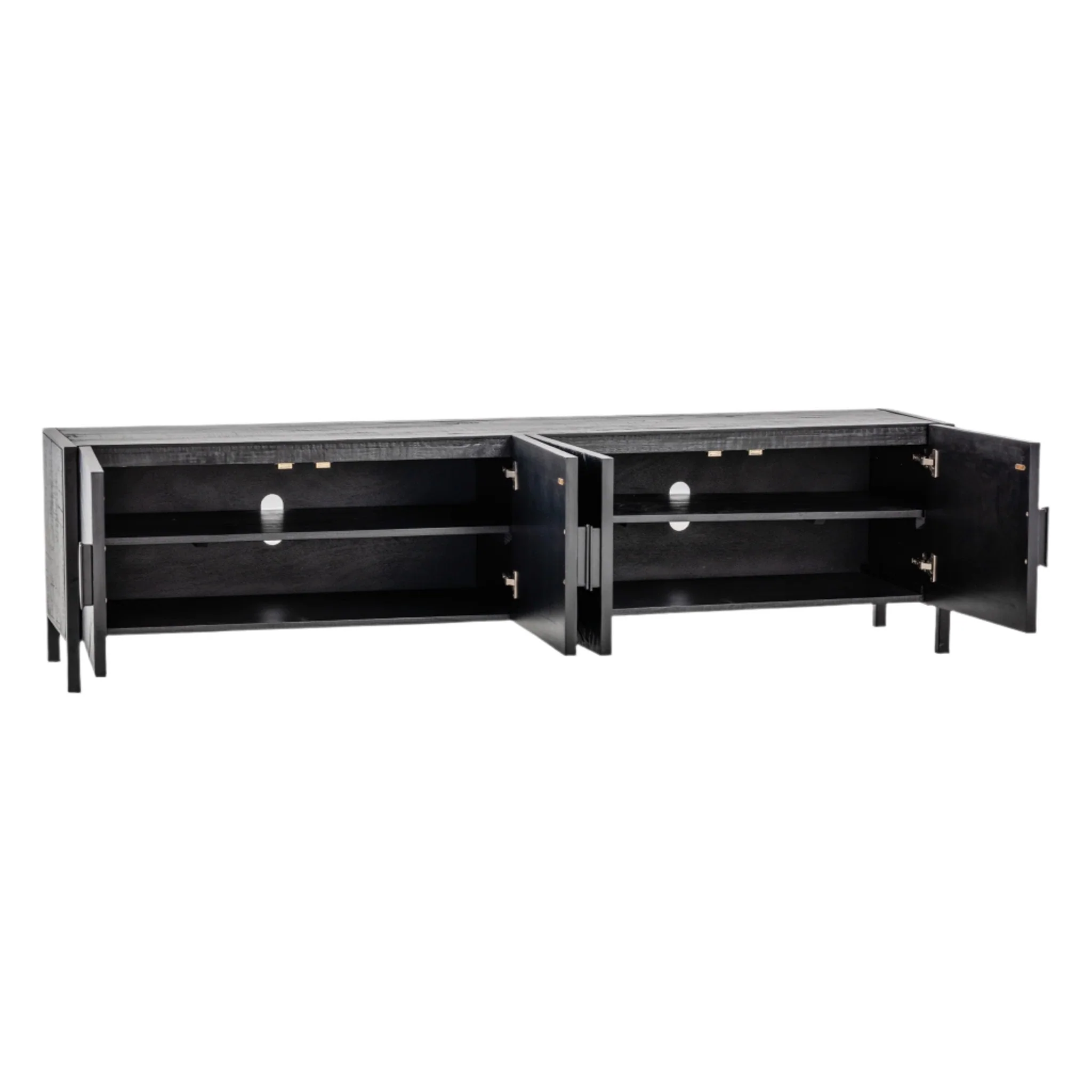Adaline 2.1m Wooden TV Entertainment Unit - Black - Image 10
