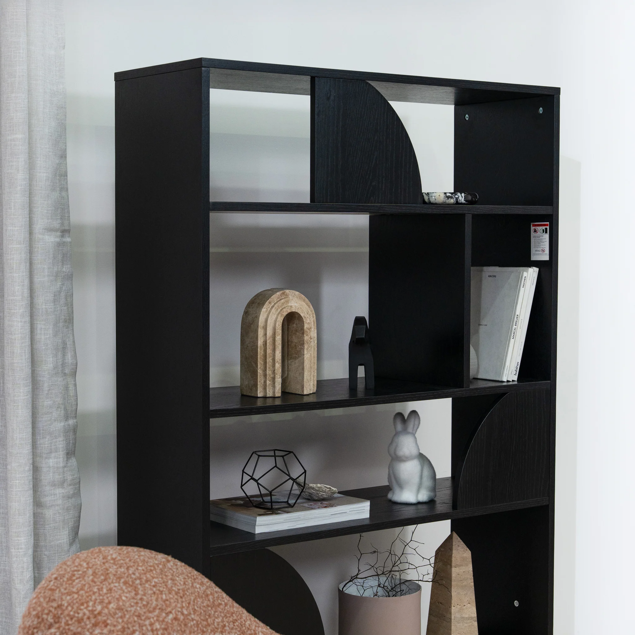 Adone 1.6m (H) Book Shelf - Full Black - Image 3