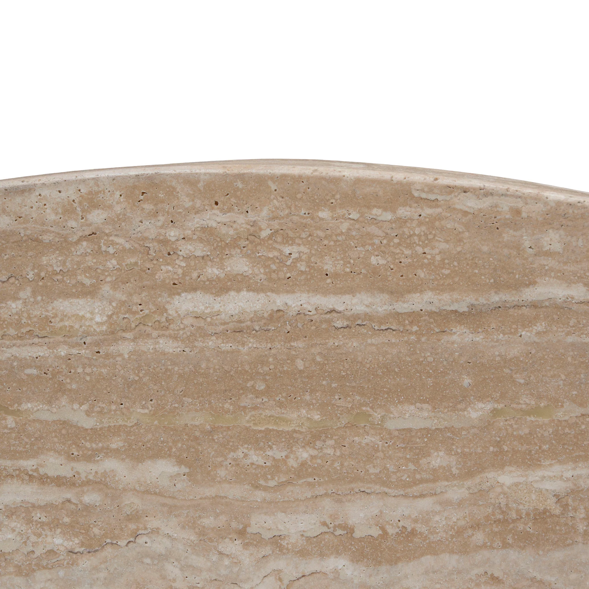 Agosti Travertine Marble 100cm Round Coffee Table - White Wash - Image 10