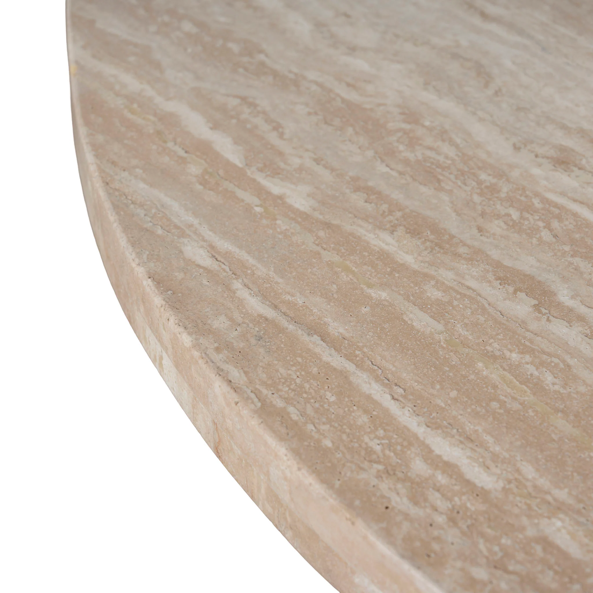 Agosti Travertine Marble 100cm Round Coffee Table - White Wash - Image 6