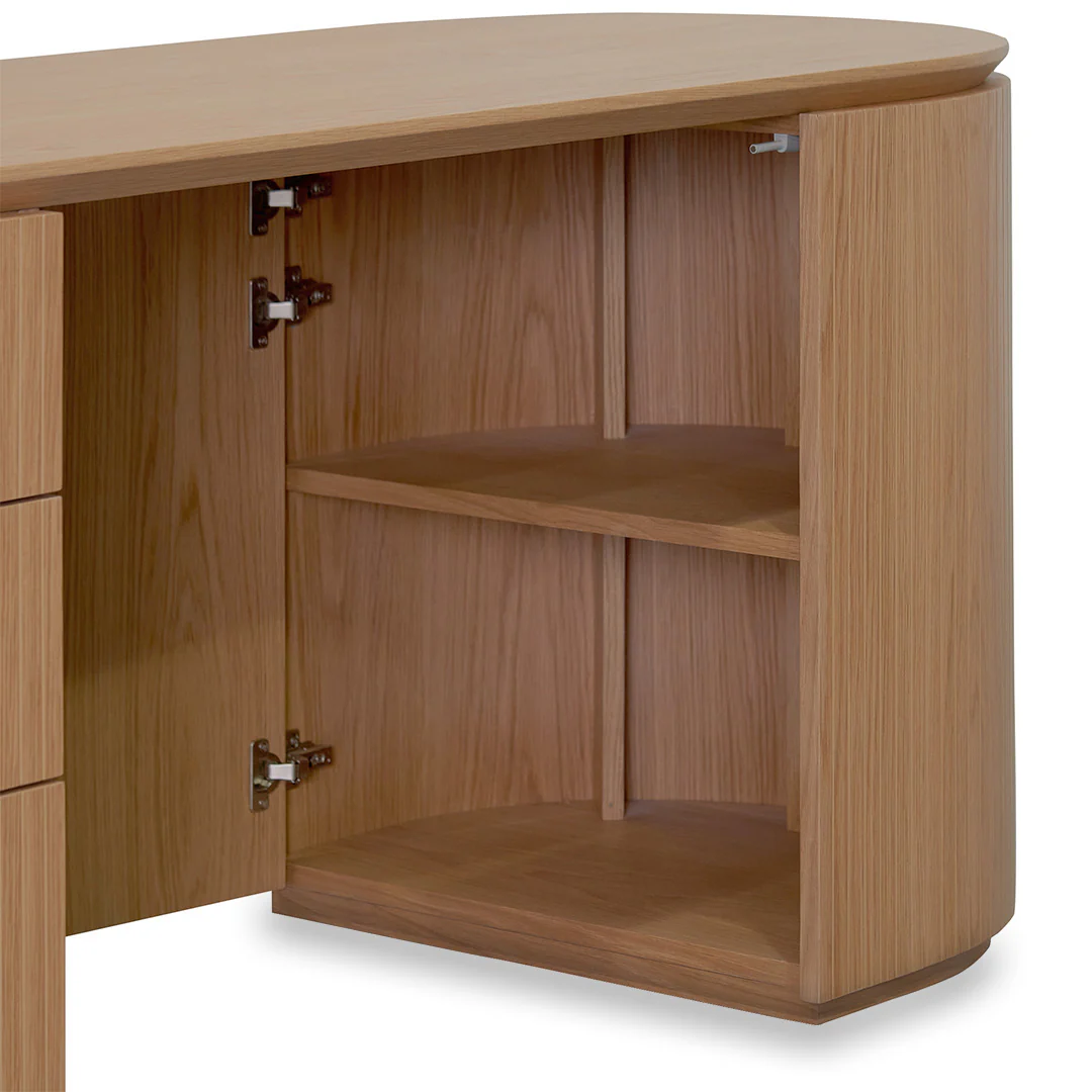Albina 1.77m Left Drawer Office Desk - Natural Oak - Image 6