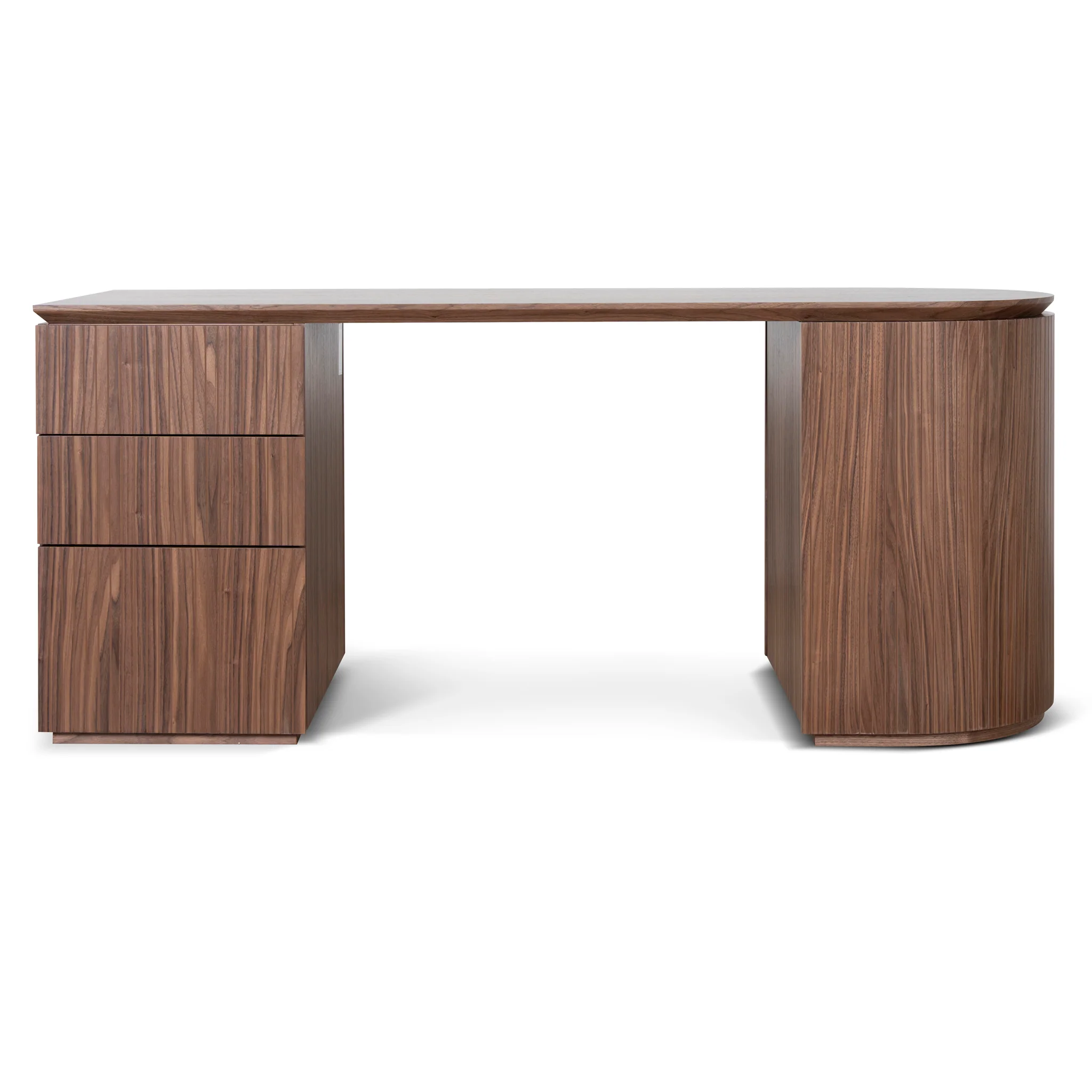 Albina 1.77m Left Drawer Office Desk - Walnut - Image 2