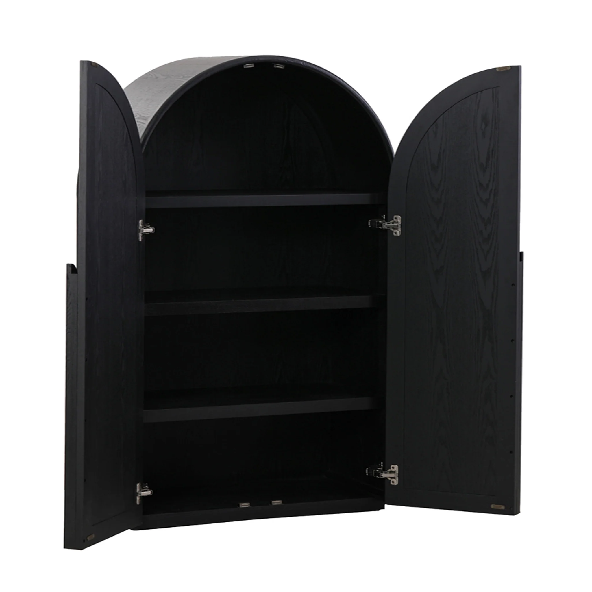 Alora 150cm (H) Ash Curve Cabinet - Full Black - Image 3