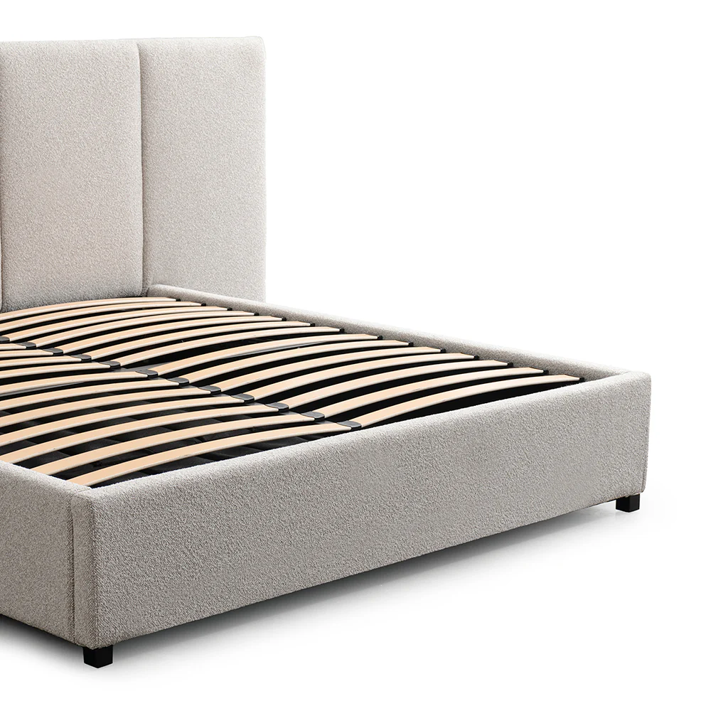 Amado Queen Bed Frame - Clay Grey with Storage - Image 5