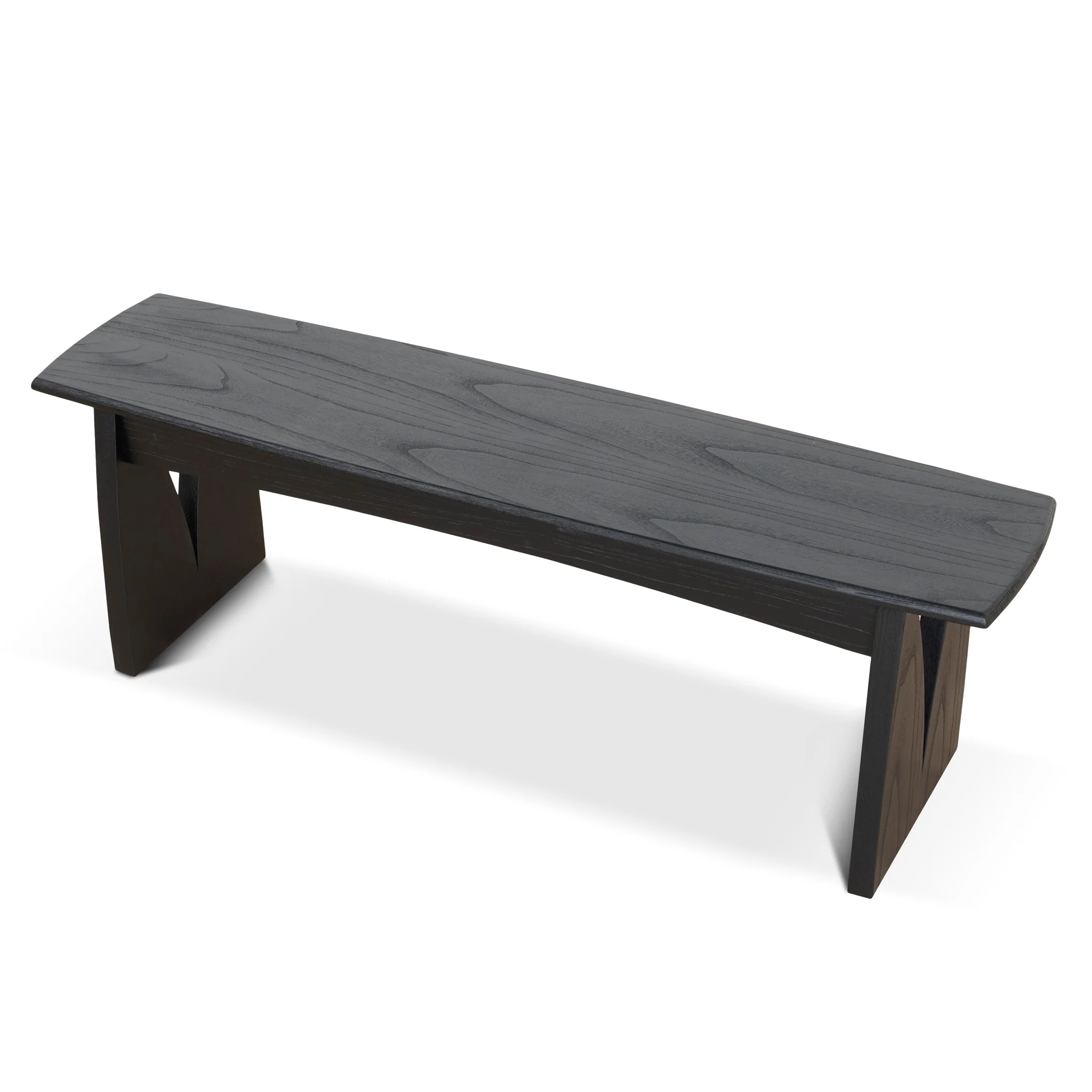 Amano 1.4m Elm Dining Bench - Full Black - Image 3