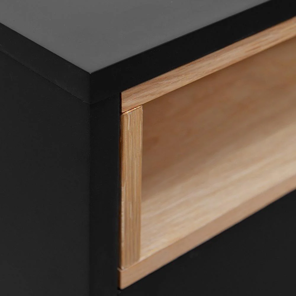 Anthony Wooden Bedside Table - Black - Image 6