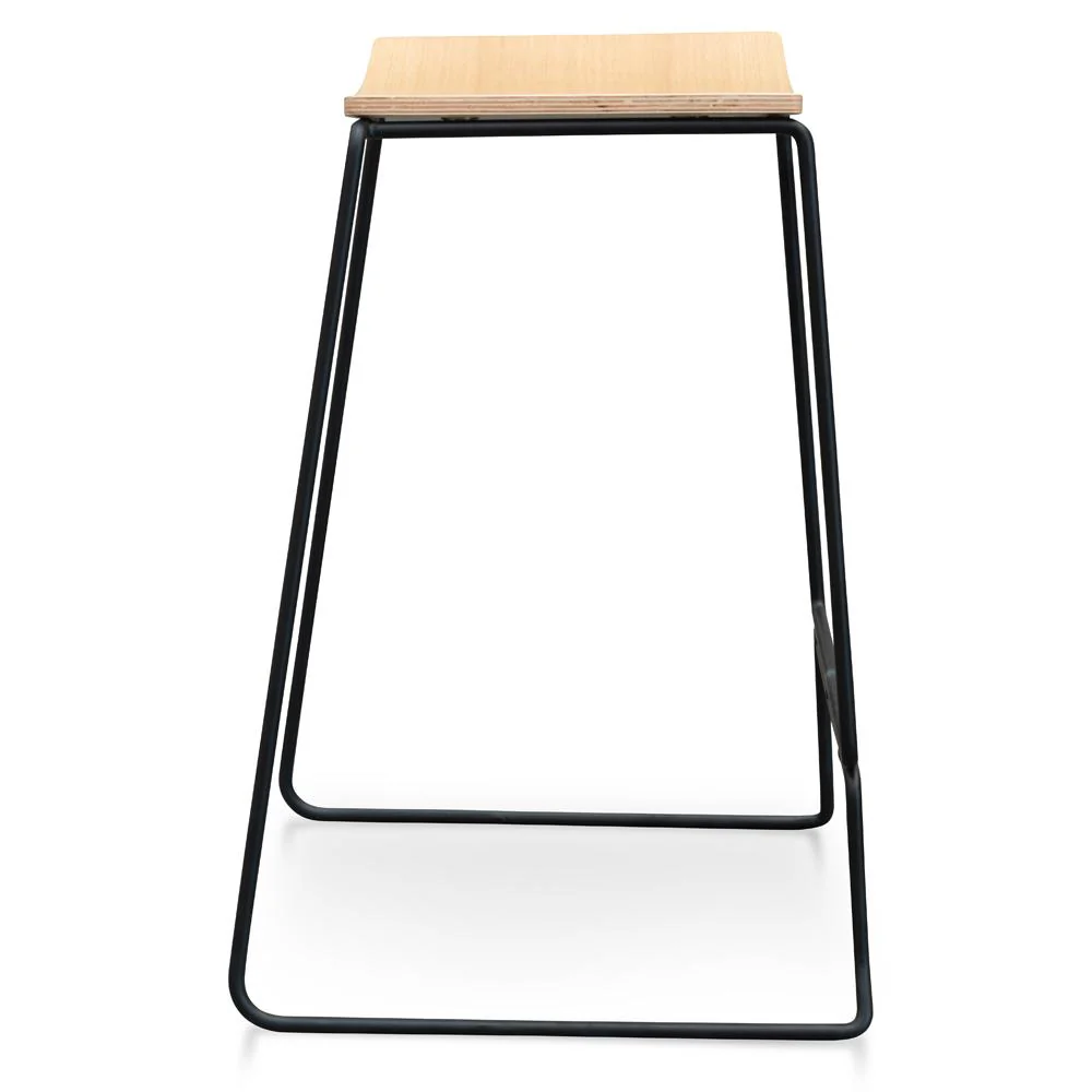 Apollo Bar Stool - Natural Timber Seat with Black Frame - Last One - Image 4