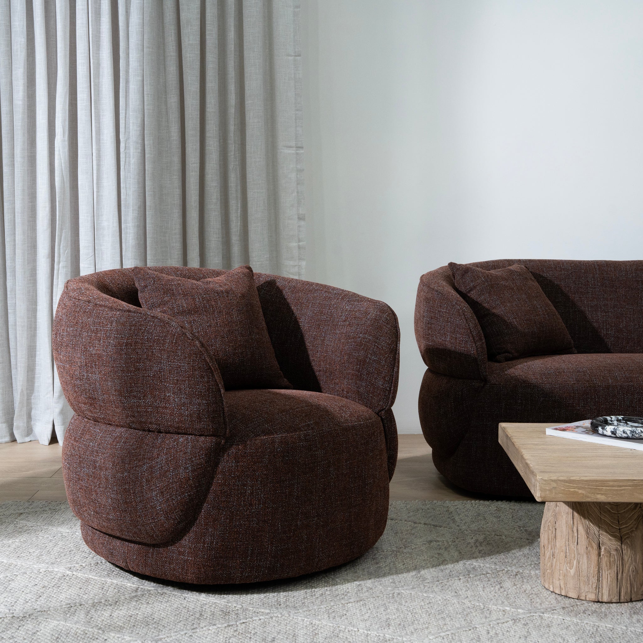 Arima Swivel Armchair - Moss Brown - Image 2