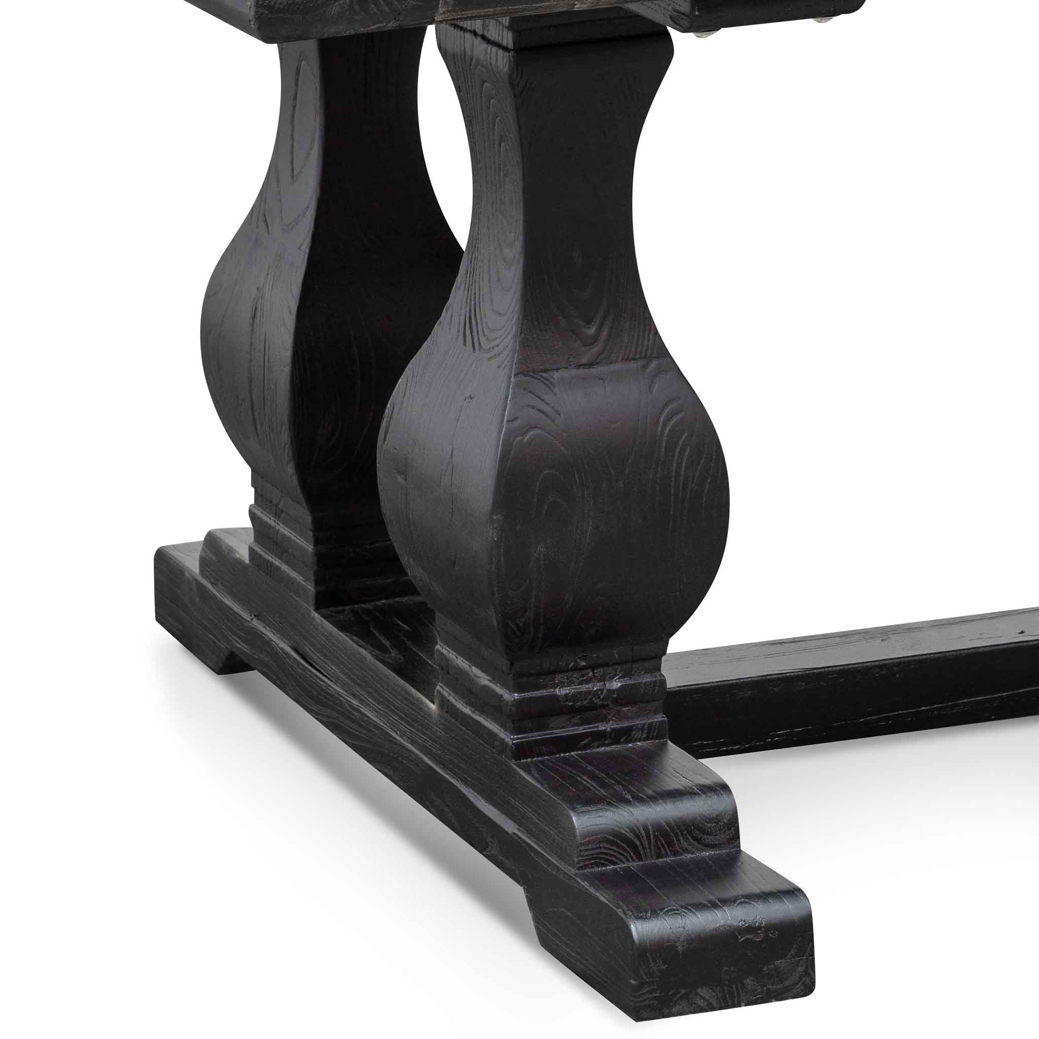 Artica Elm Wood Dining Table 2.4m - Full Black - Image 8