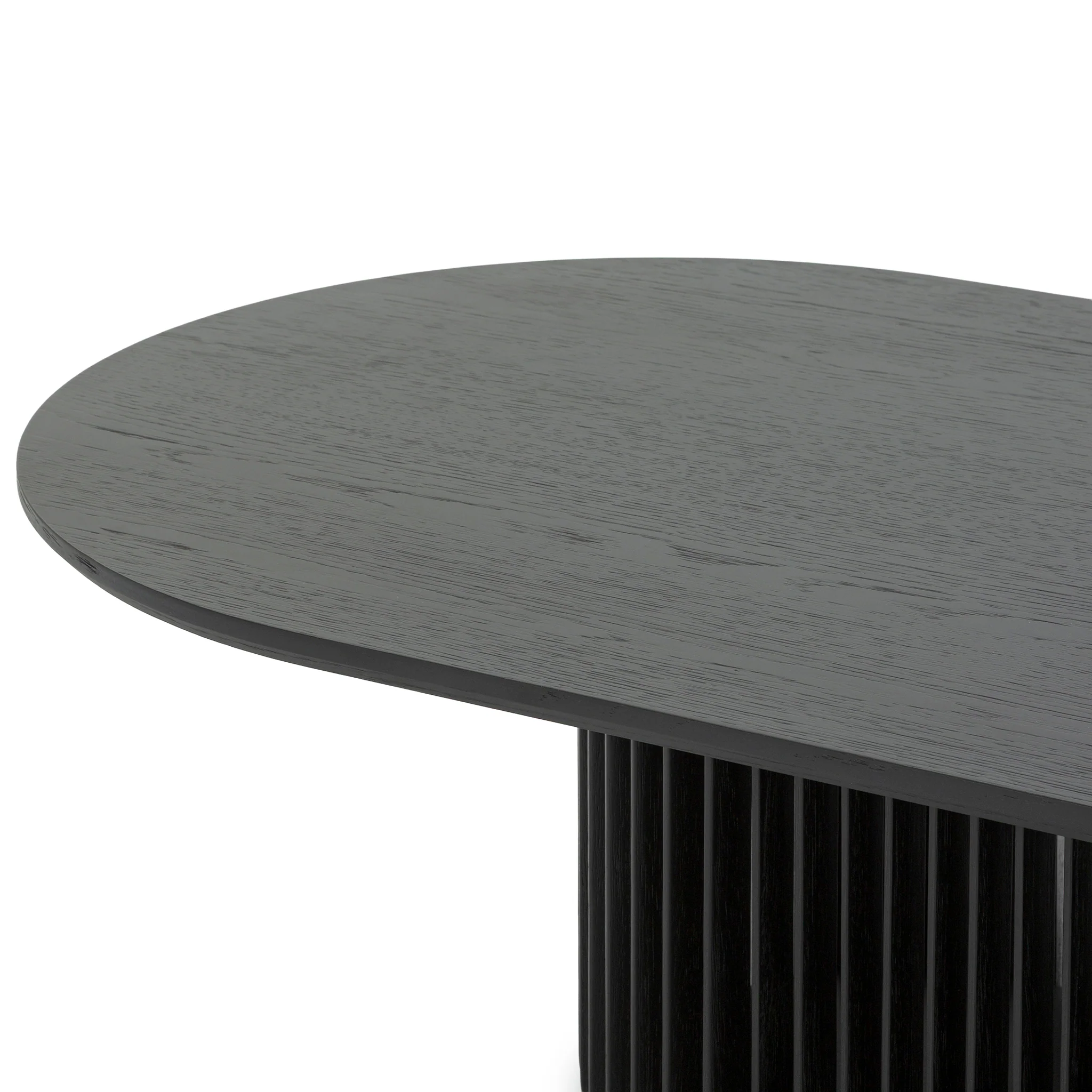 Arvena 1.3m Oval Coffee Table - Black Stain - Image 4