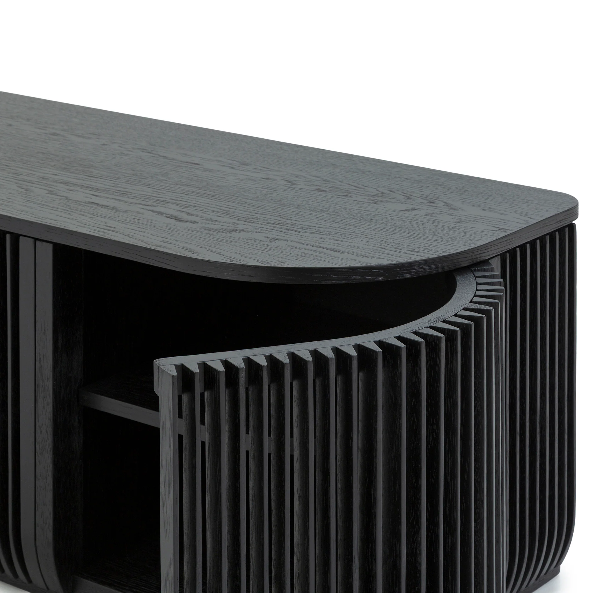 Arvena 1.75m TV Entertainment Unit - Black Stain - Image 5