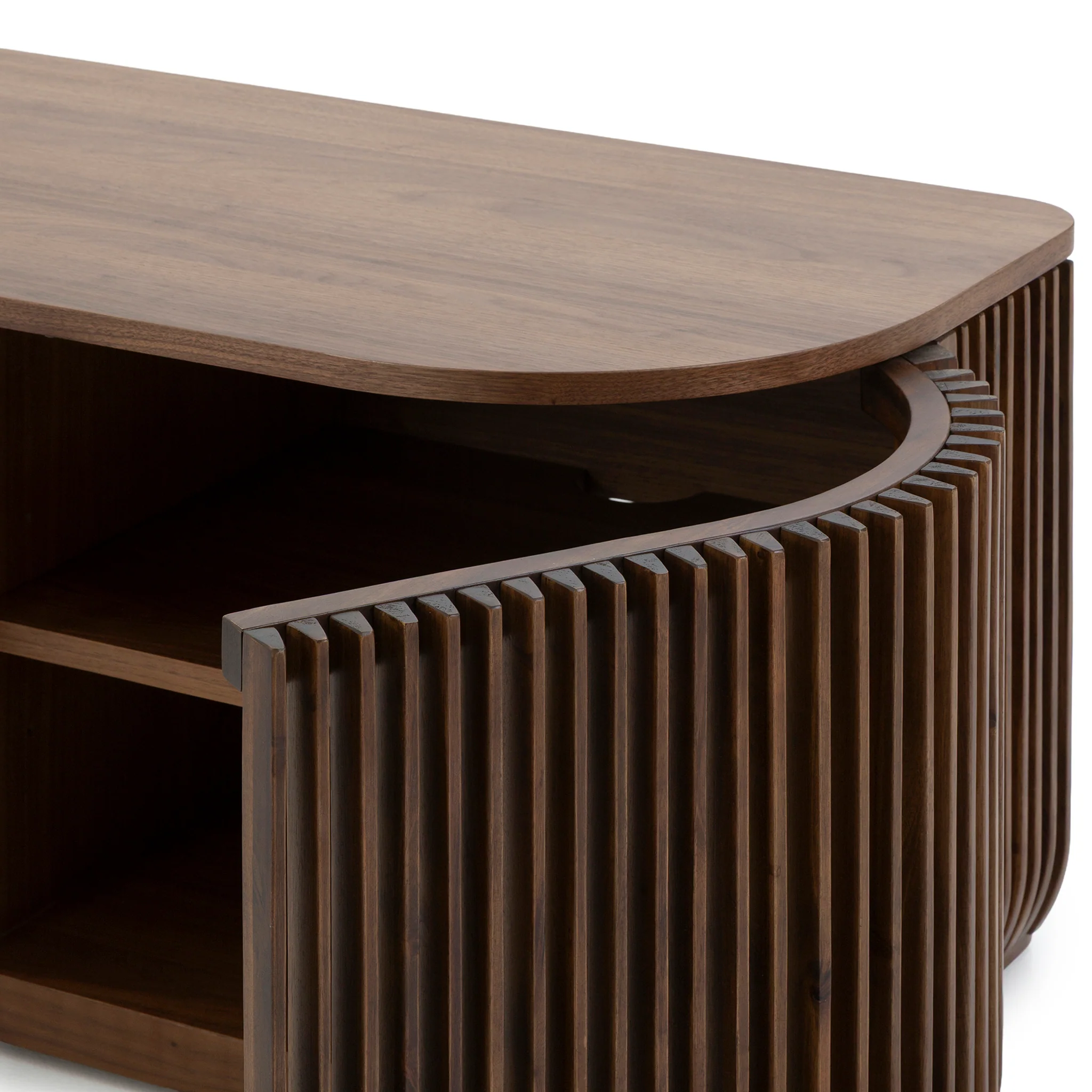 Arvena 2.15m TV Entertainment Unit - Walnut Stain - Image 8