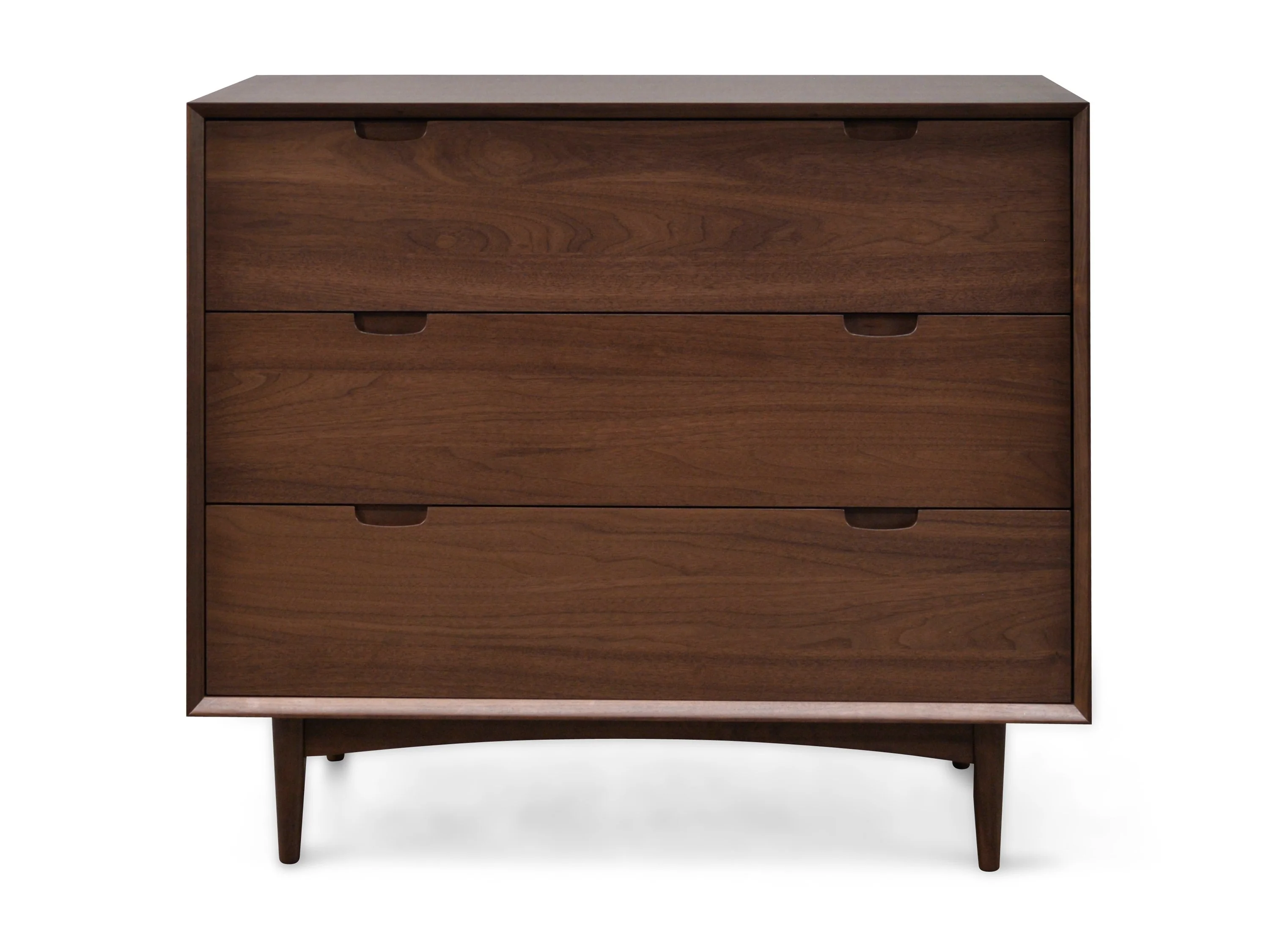Asta 3 Drawer Chest Scandinavian Design - Walnut - Image 3