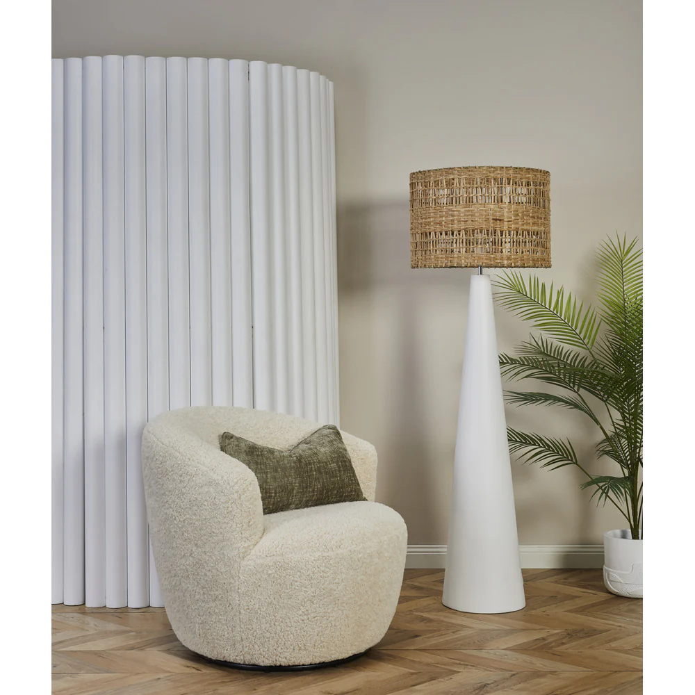 Aun Floor Lamp - Natural & White - Image 3