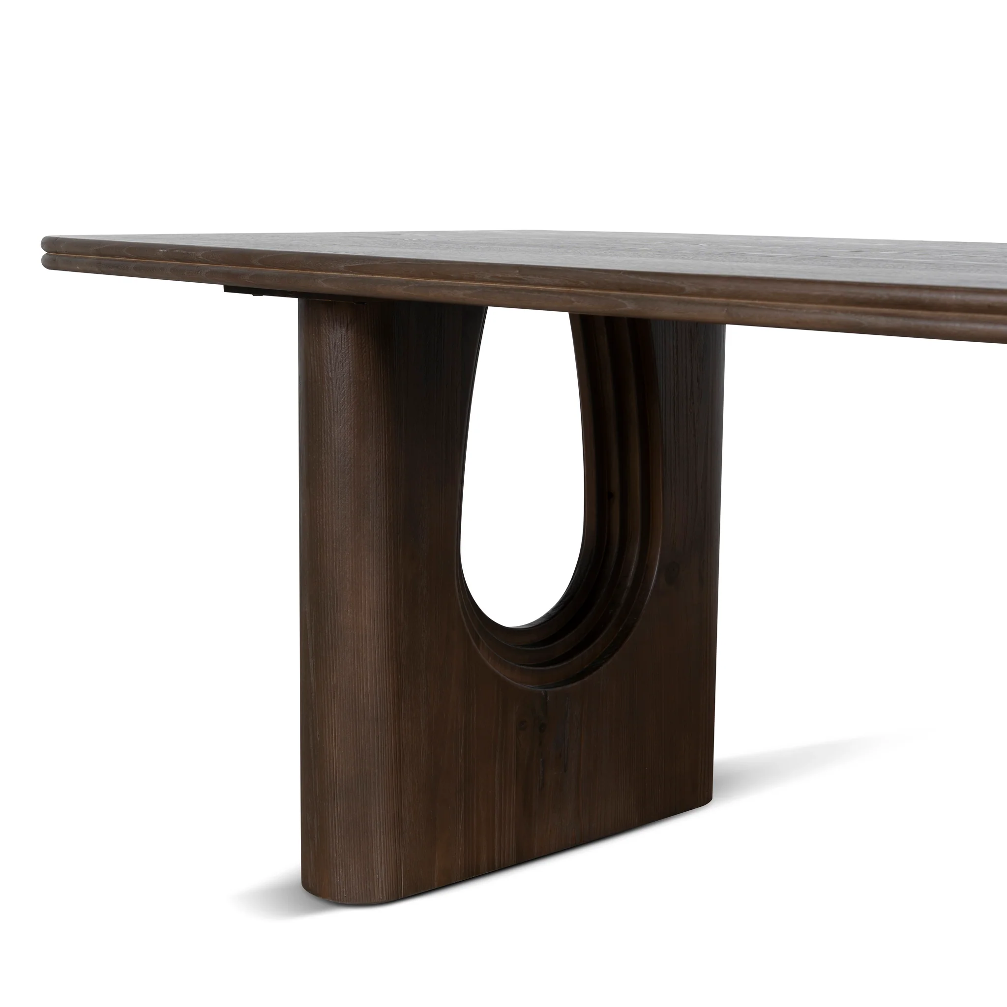 Auralin 2.4m Elm Dining Table - Walnut - Image 5