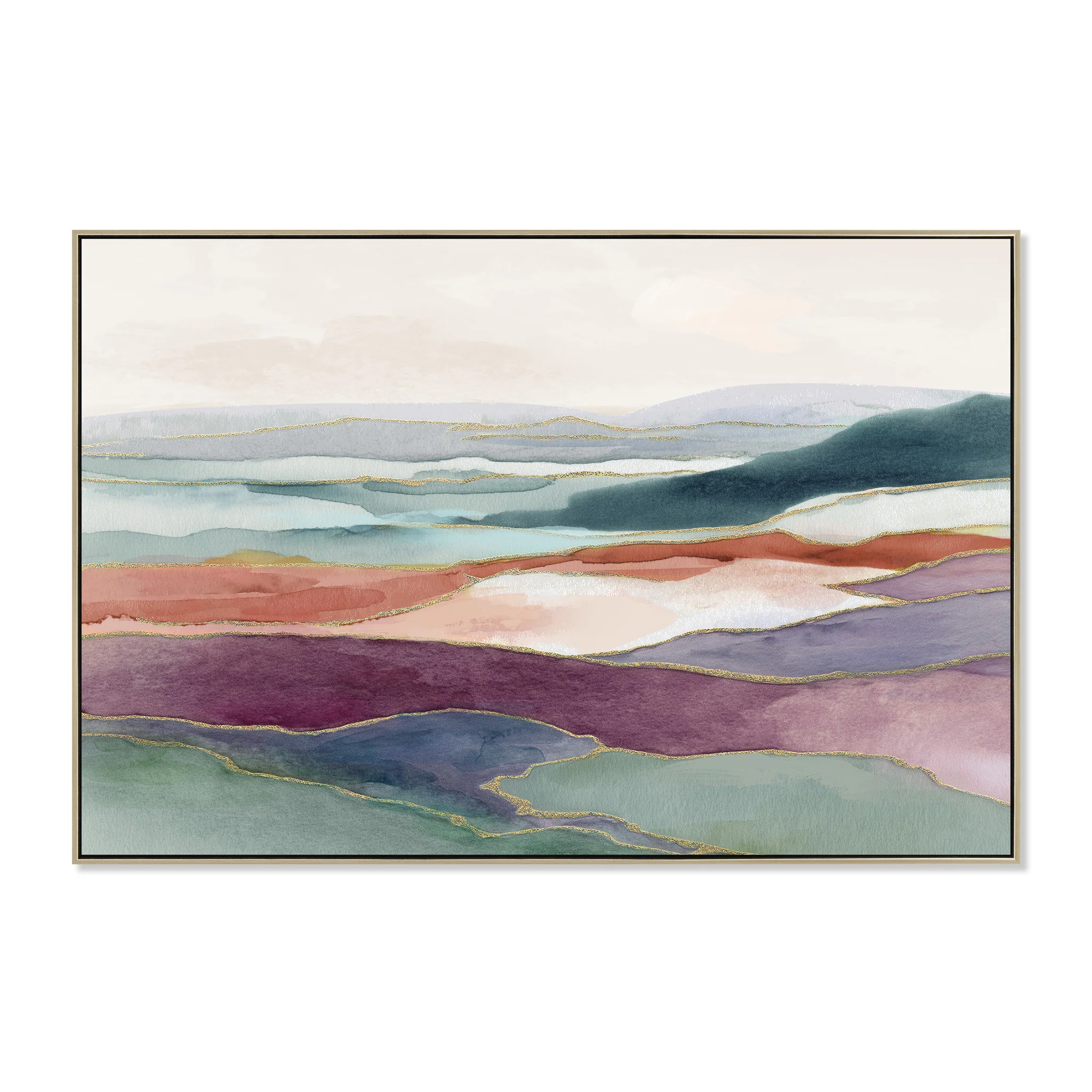 Aurora Vista 120 x 80cm Framed Canvas - Natural