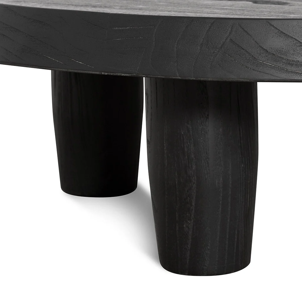 Auston 100cm Round Coffee Table - Black - Image 4