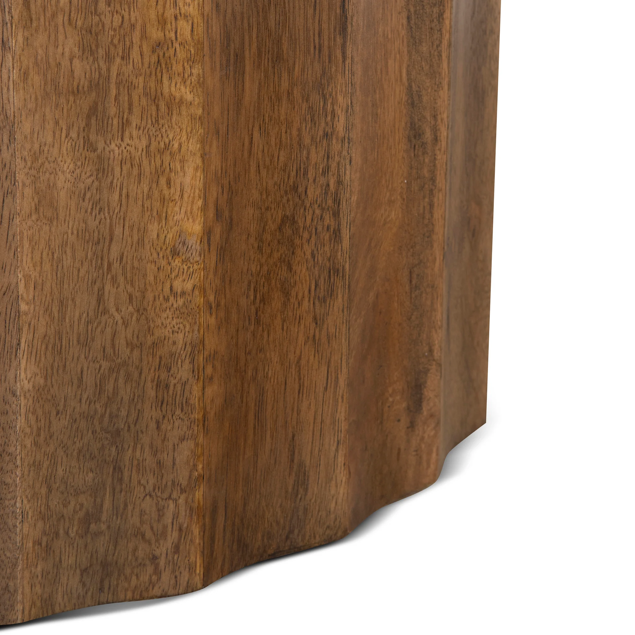 Avanti 45cm Travertine Top Round Side Table - Walnut - Image 3