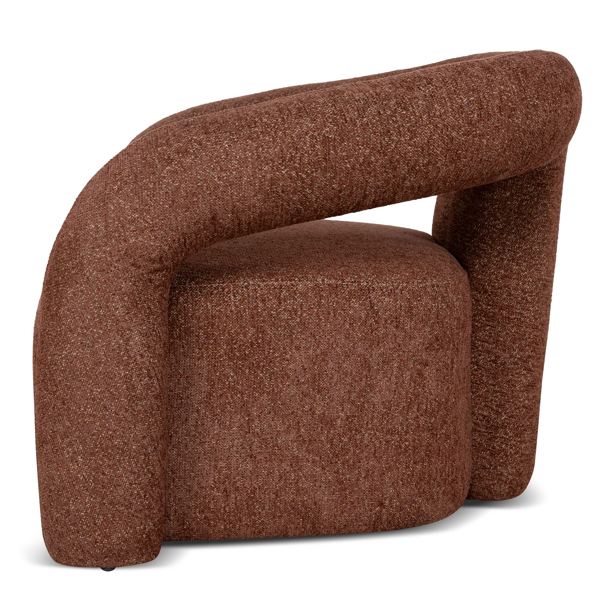 Barta Fabric Armchair - Warm Brown - Image 3