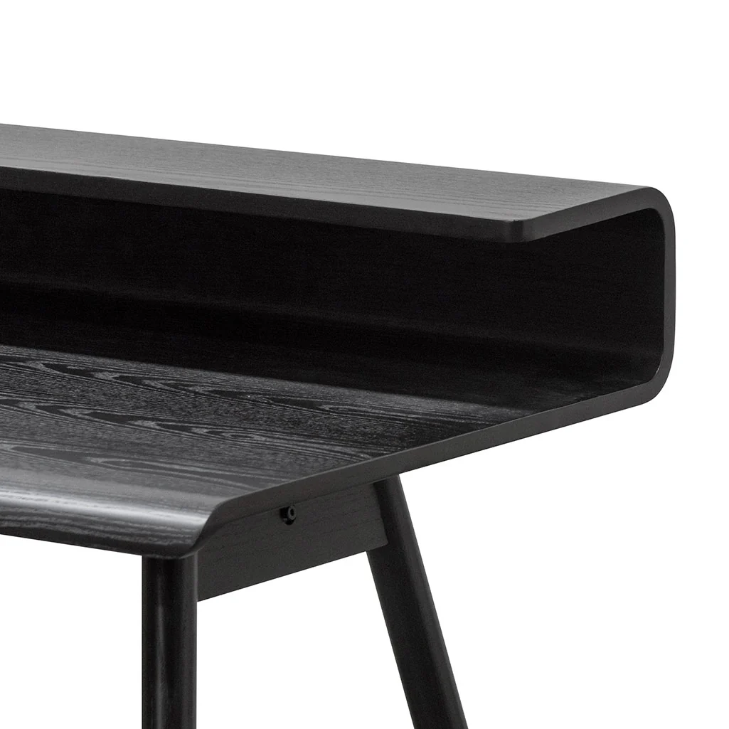 Belinda Wooden Home Office Desk - Full Black - Image 3