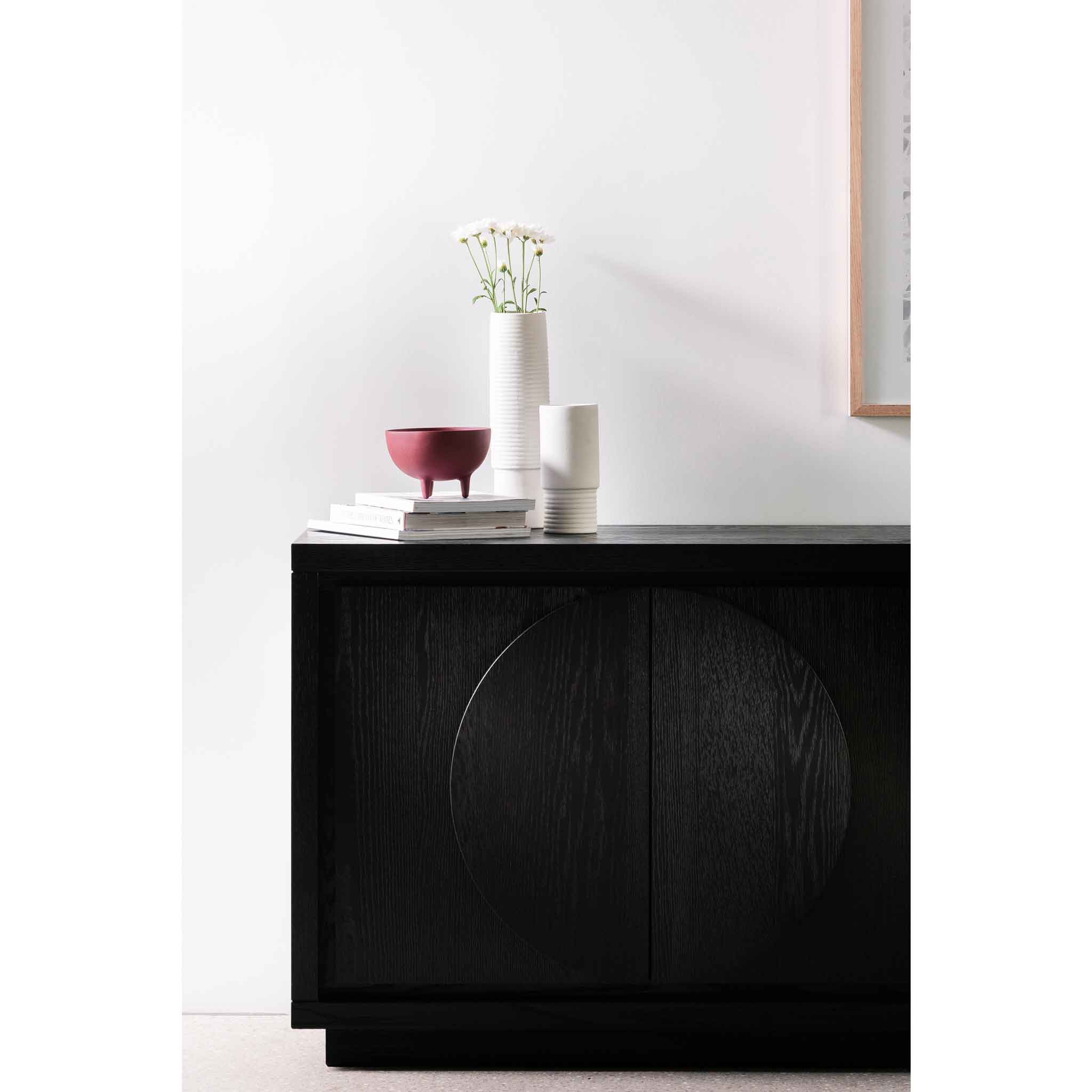 Bonnie 2m Wooden Buffet Unit - Textured Espresso Black - Image 2