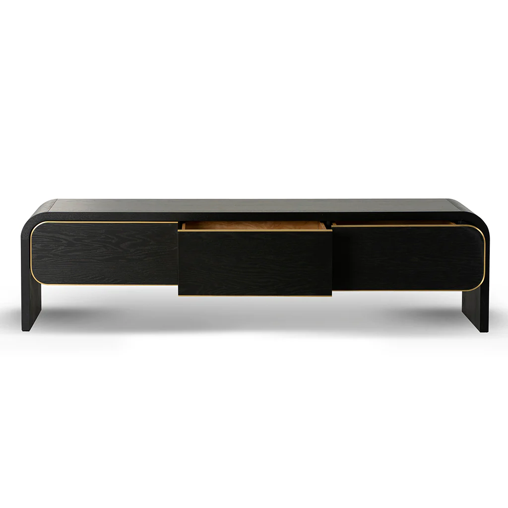 Boran 2m TV Entertainment Unit - Textured Espresso Black - Image 6