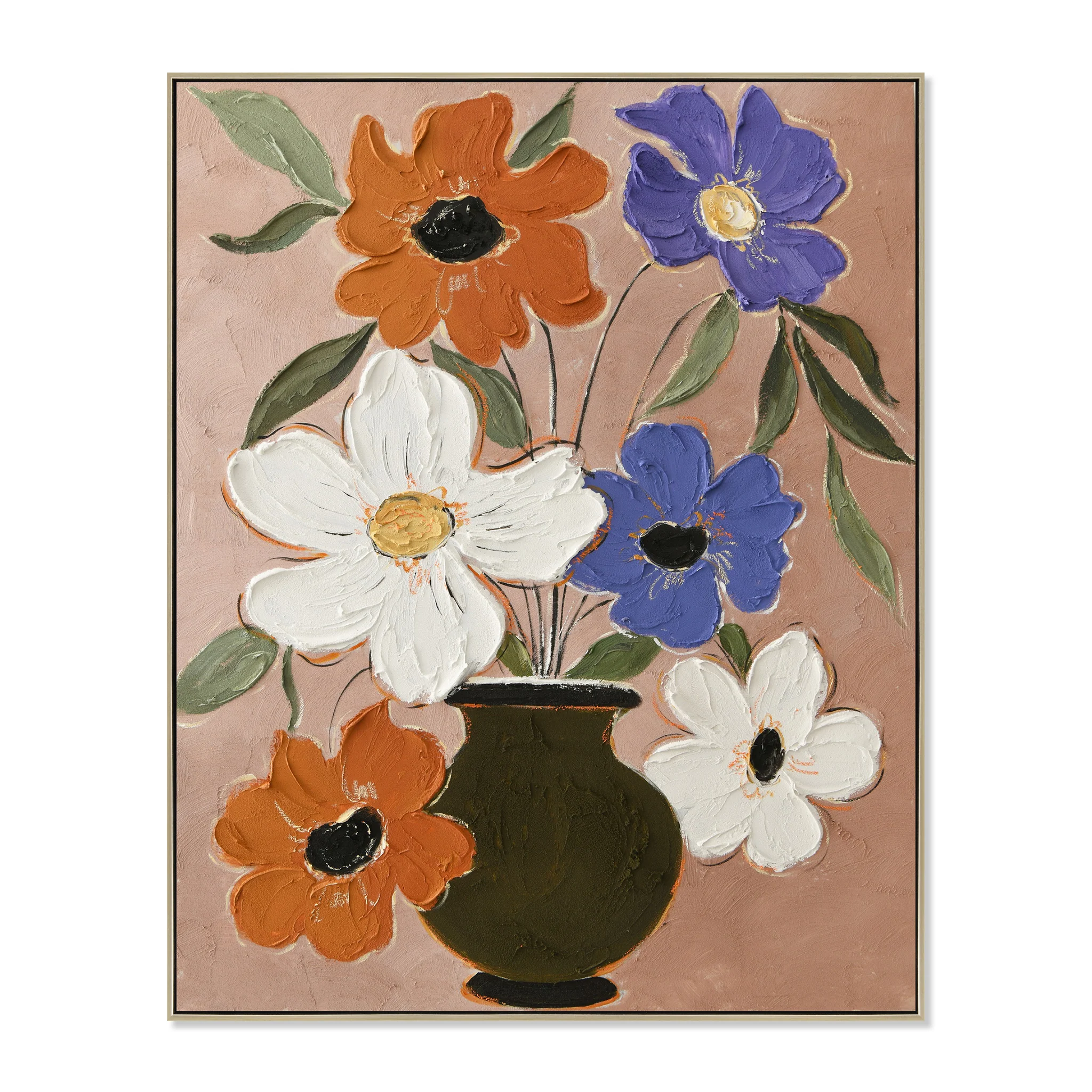 Botaniq Charm 80 x 100cm Framed Canvas - Natural