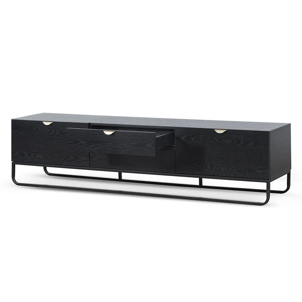 Boyle 2m Wooden TV Entertainment Unit - Black - Image 4