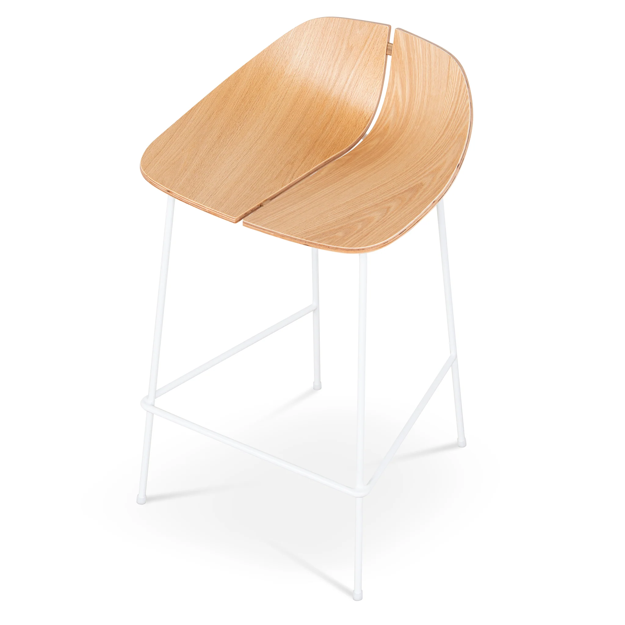 Breeze 65cm Matte White Bar Stool - Natural - Image 13
