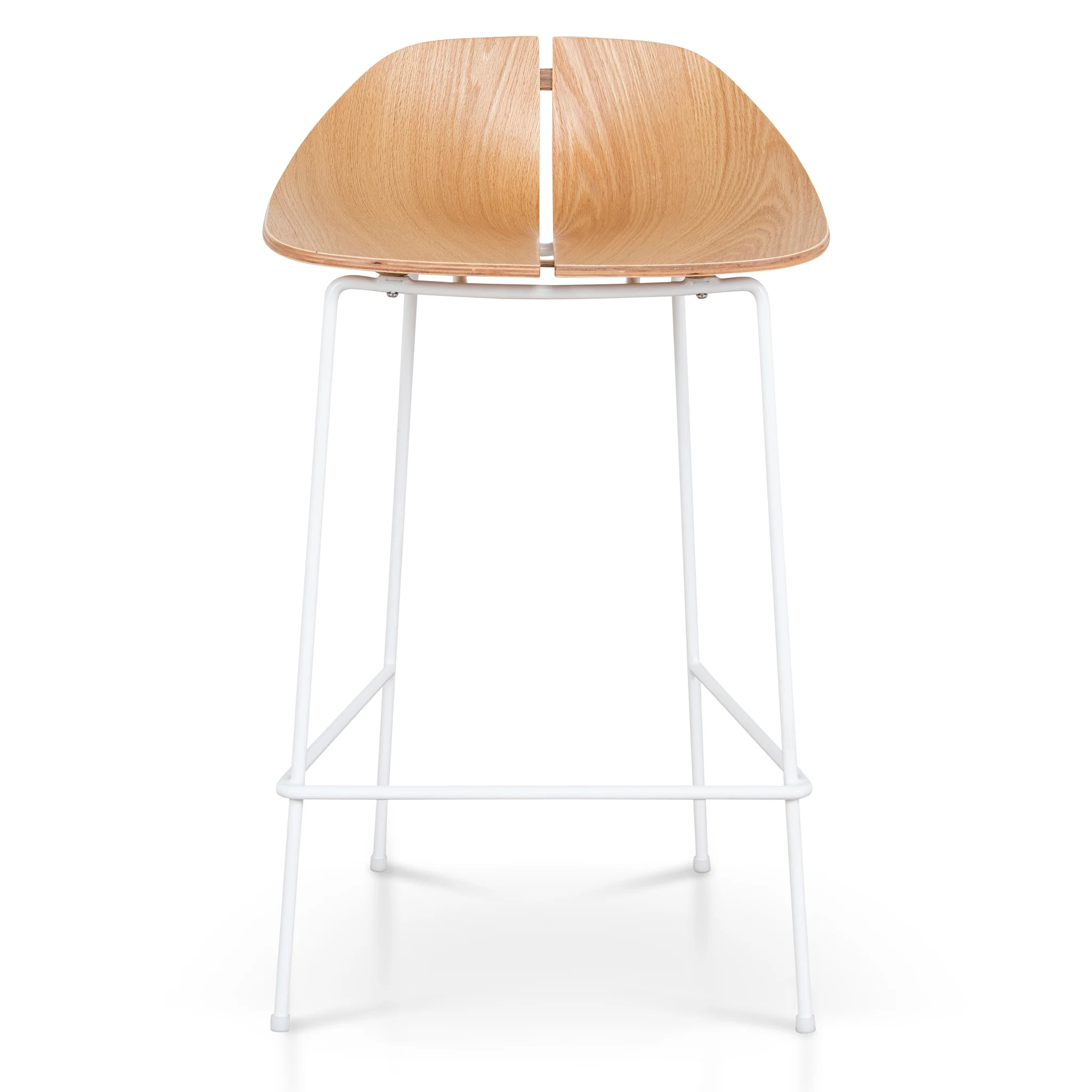 Breeze 65cm Matte White Bar Stool - Natural - Image 2