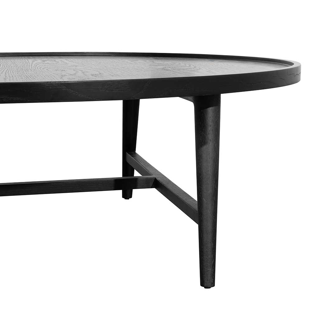 Brenda 1.1m Wooden Round Coffee Table - Black - Image 10