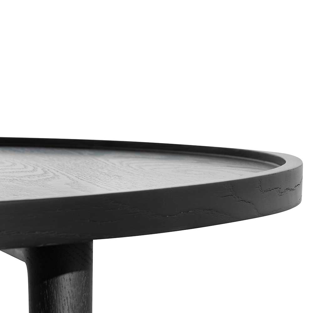 Brenda 1.1m Wooden Round Coffee Table - Black - Image 11