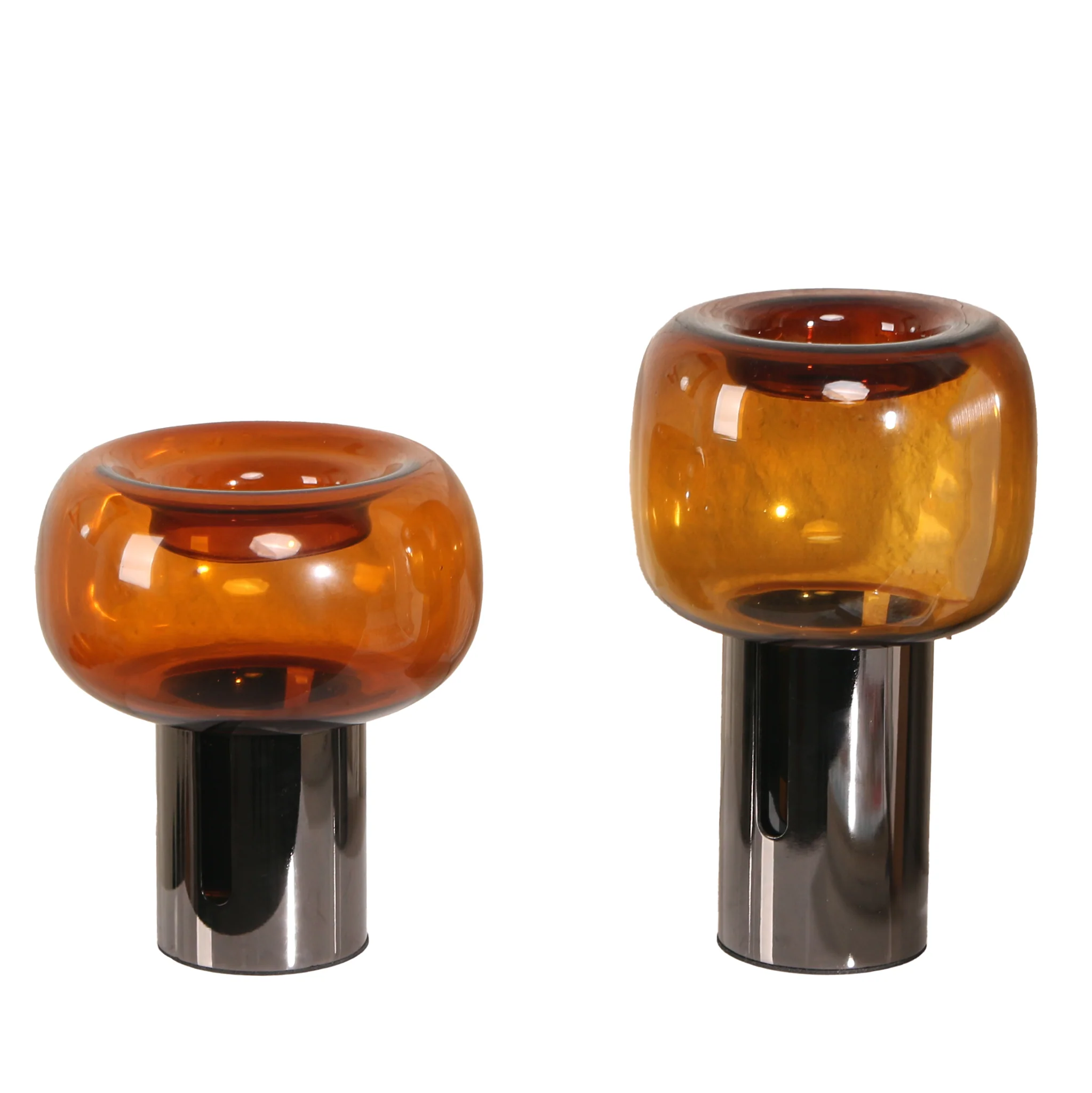 Brunelle Amber Small Glass Vase - Brown - Image 7
