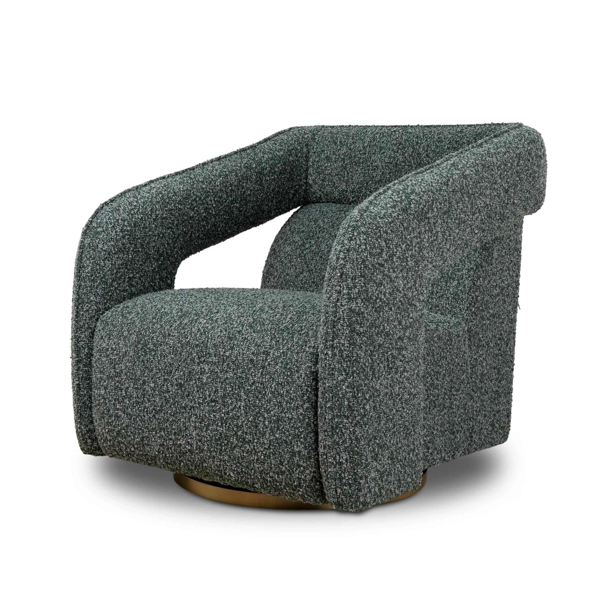 Cadence Swivel Armchair - Green Boucle - Last One