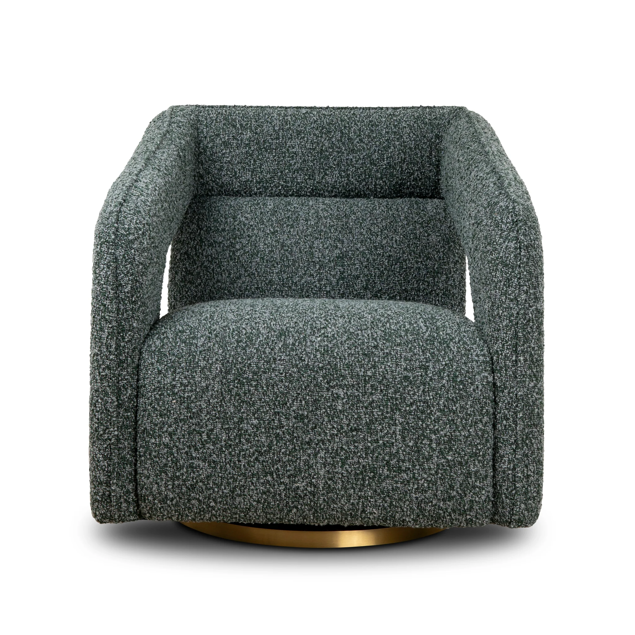 Cadence Swivel Armchair - Green Boucle - Last One - Image 2