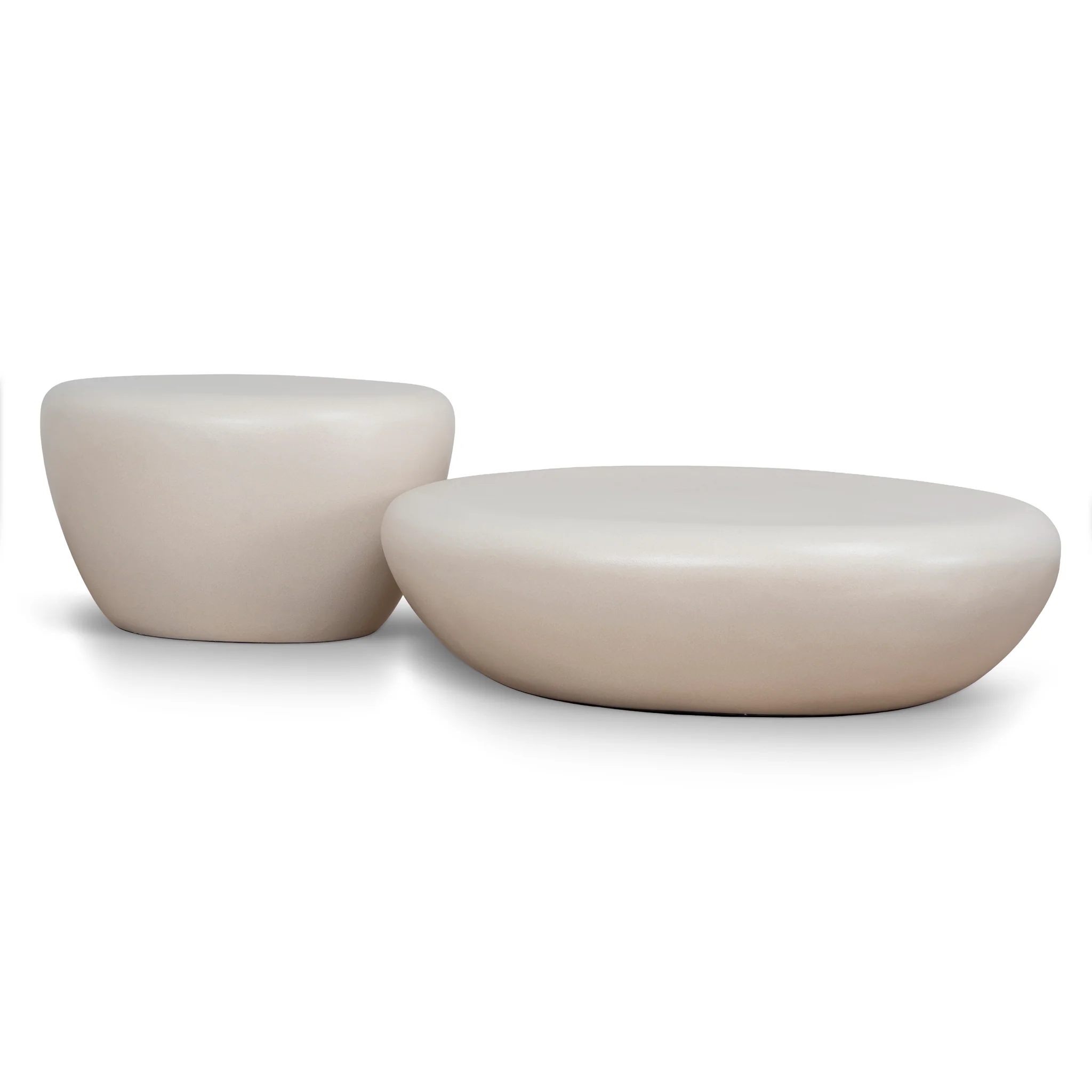 Caliza Nested Coffee Table - Ivory Beige