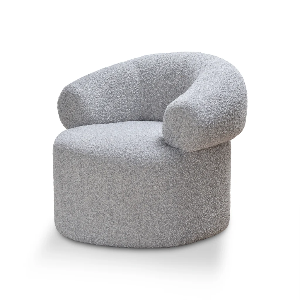 Caradoc Armchair - Light Grey Boucle - Image 3