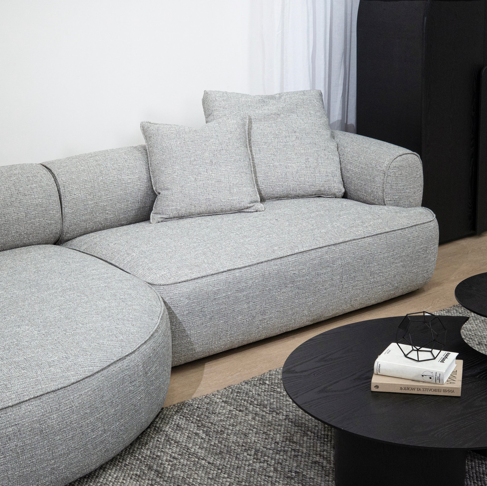 Carina Left Chaise Sofa - Chrome Grey - Image 2
