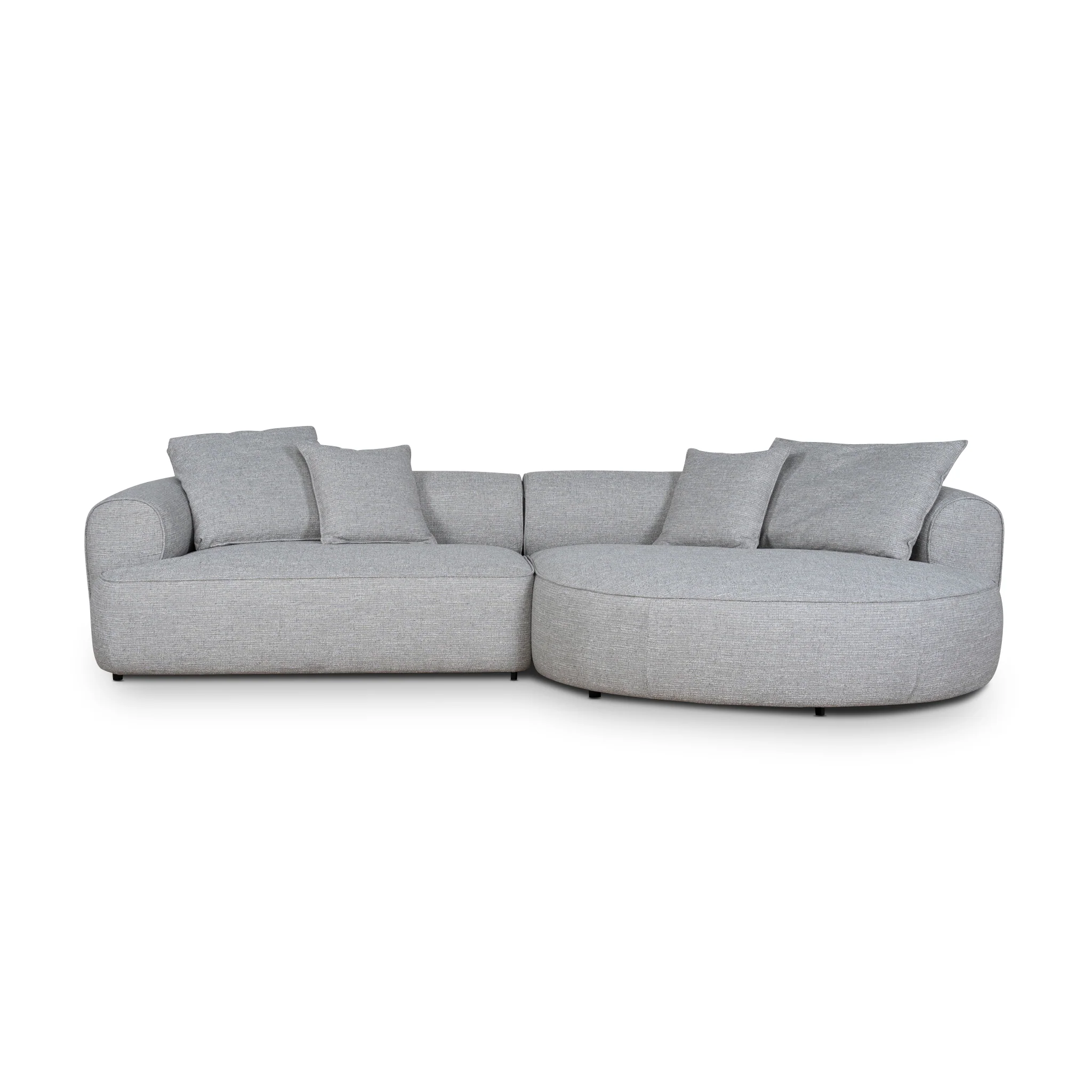 Carina Right Chaise Sofa - Chrome Grey - Image 4