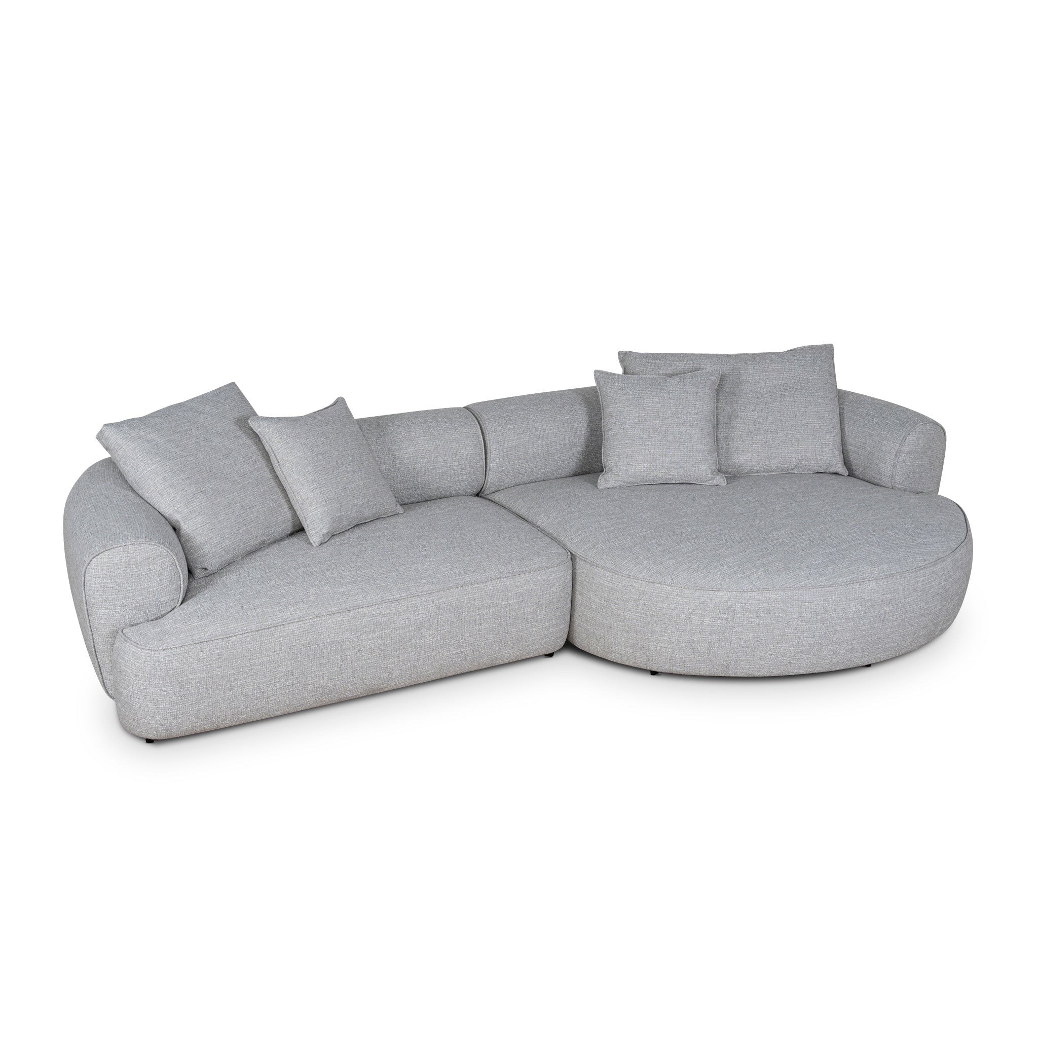 Carina Right Chaise Sofa - Chrome Grey - Image 6
