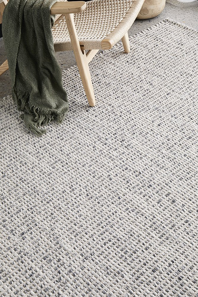 Carlos 280x190cm Felted Wool Rug - Grey - Image 3