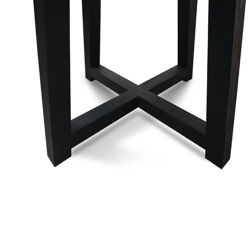 Carlson 130cm Grey Marble Round Dining Table with Glass Top - Image 6