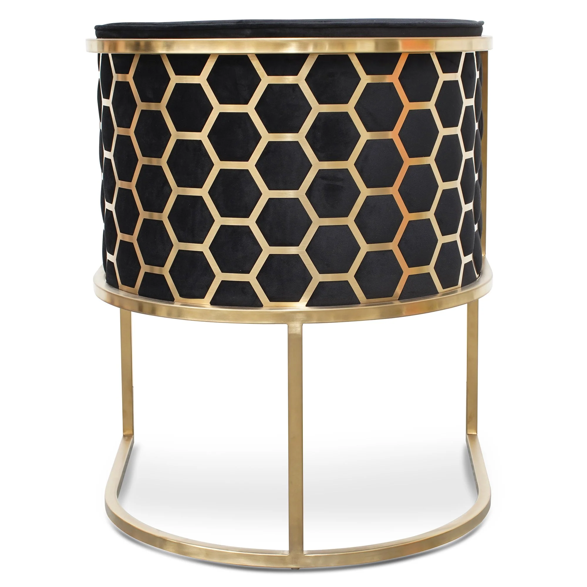 Carma Black Velvet Lounge Chair - Brushed Gold - Last One - Image 5