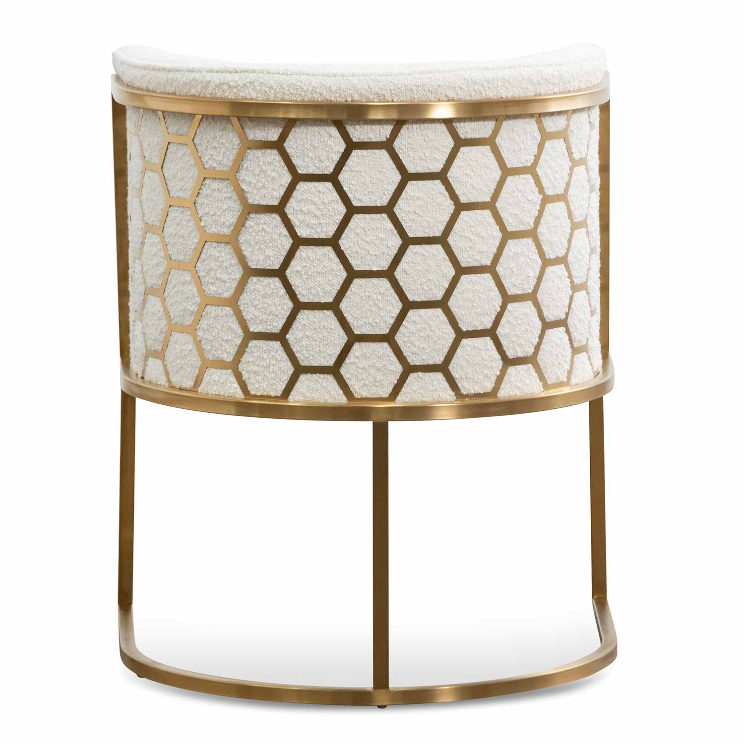 Carma Daisy White Boucle Lounge Chair - Brushed Gold - Last One - Image 10